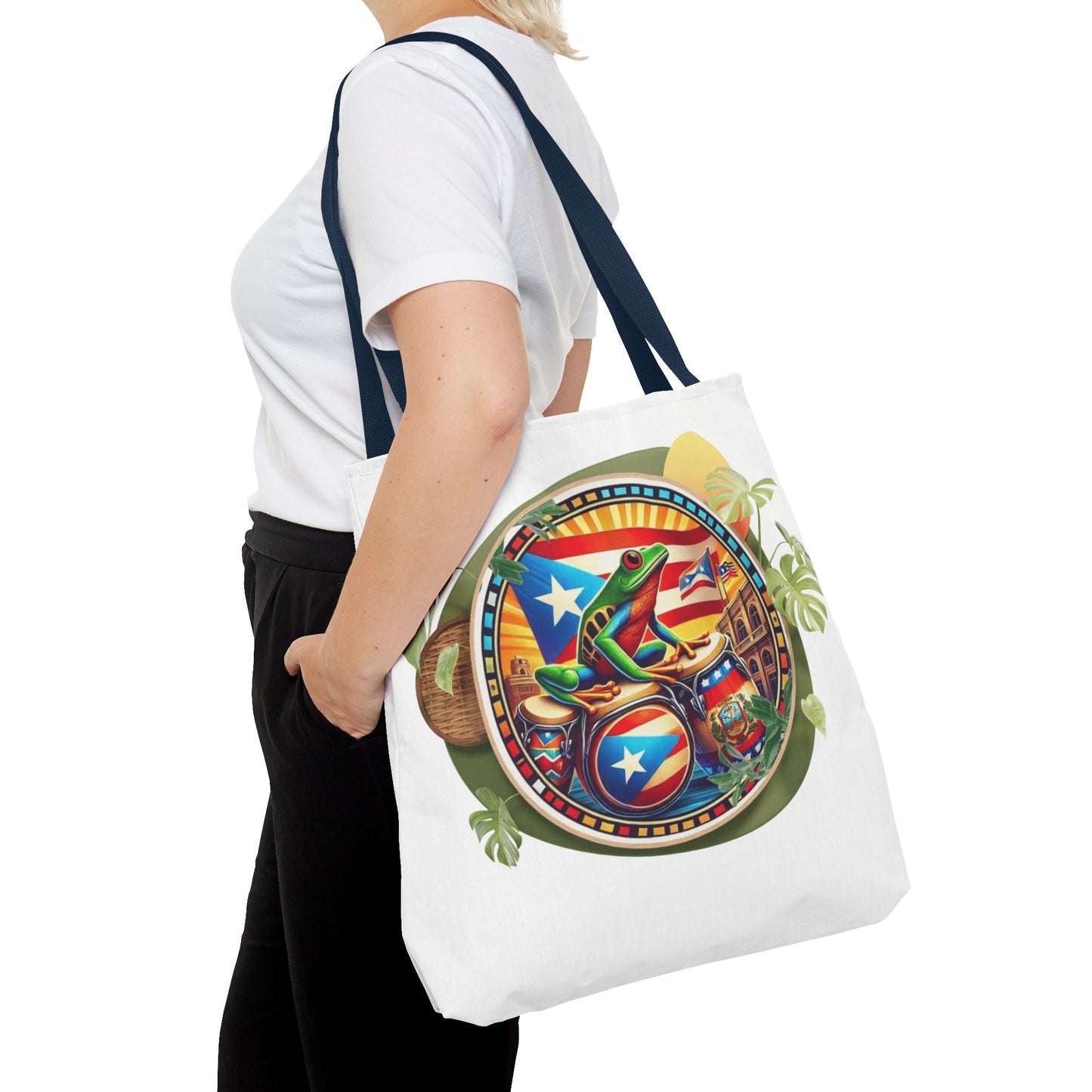 Puerto Rican Flag Tote Borinquen Beach Essentials, Travel Companion, Great for Gifts or Festivals - Metamorphosis Creations