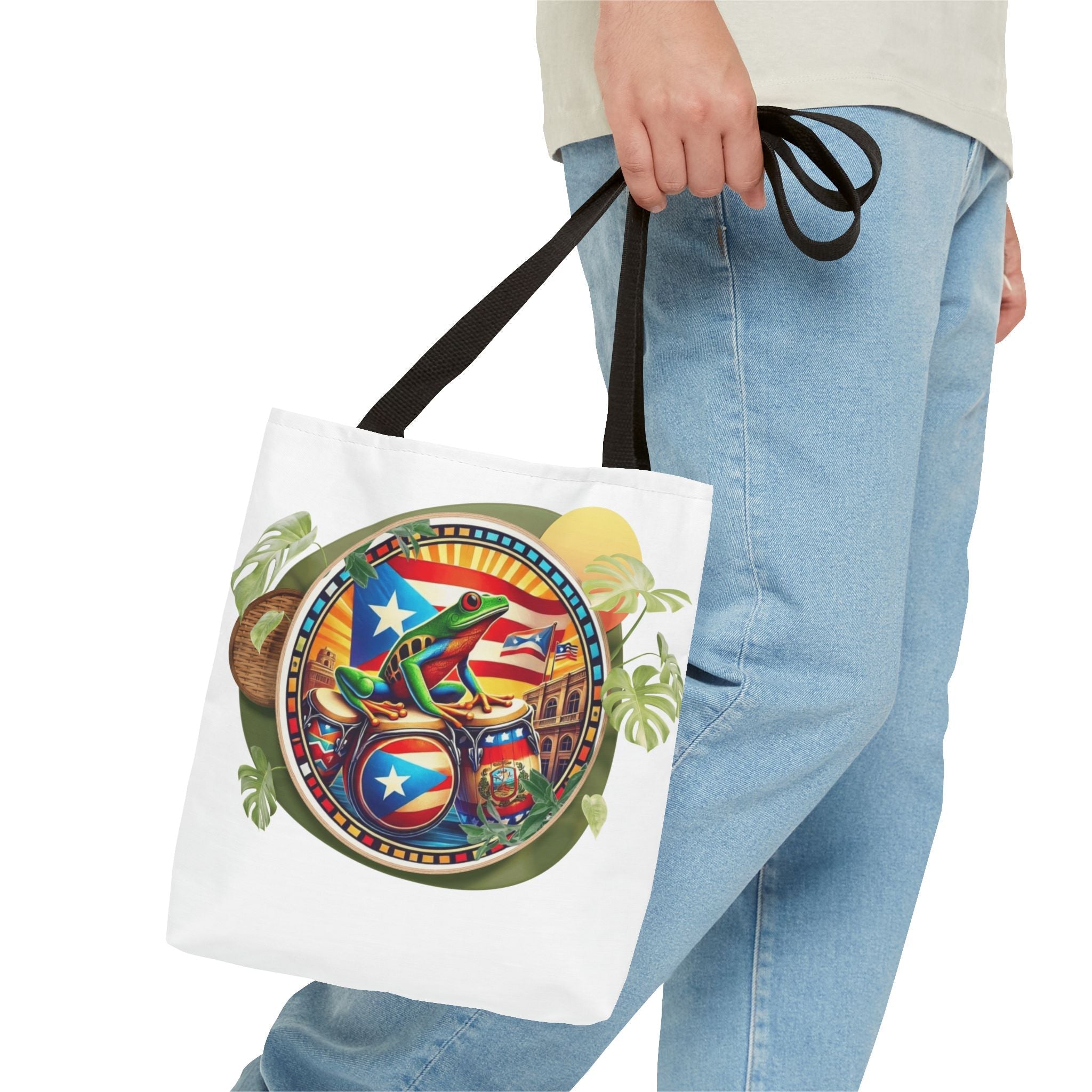 Puerto Rican Flag Tote Borinquen Beach Essentials, Travel Companion, Great for Gifts or Festivals - Metamorphosis Creations