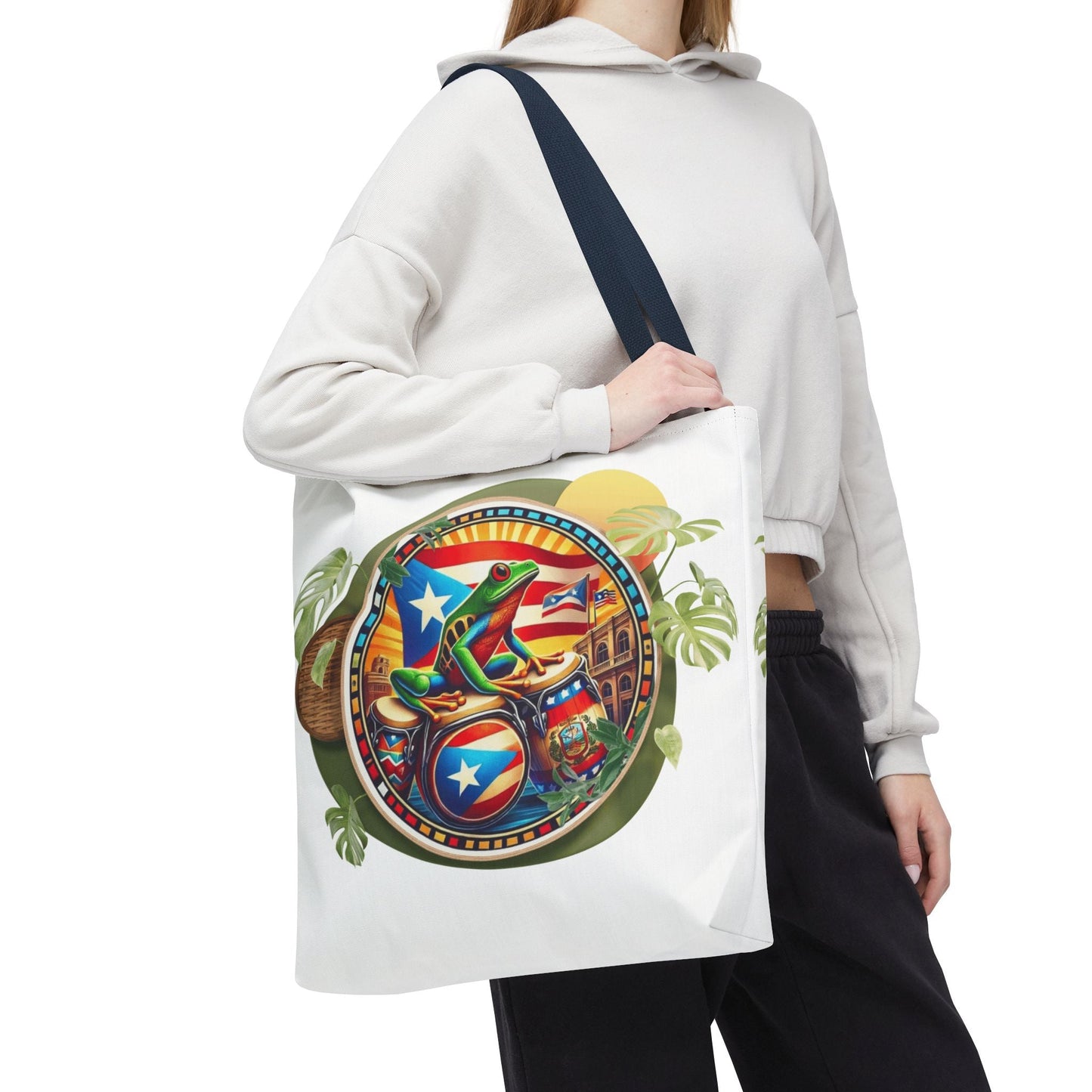 Puerto Rican Flag Tote Borinquen Beach Essentials, Travel Companion, Great for Gifts or Festivals - Metamorphosis Creations
