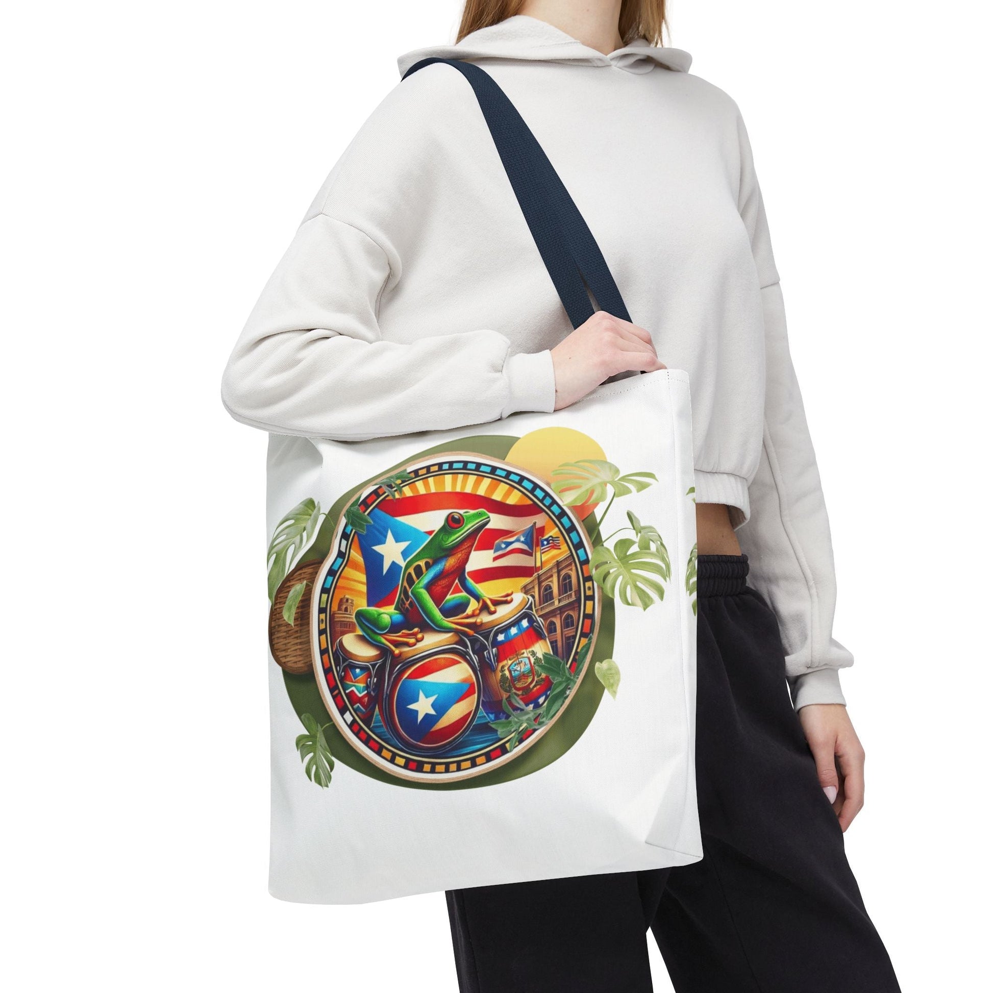 Puerto Rican Flag Tote Borinquen Beach Essentials, Travel Companion, Great for Gifts or Festivals - Metamorphosis Creations