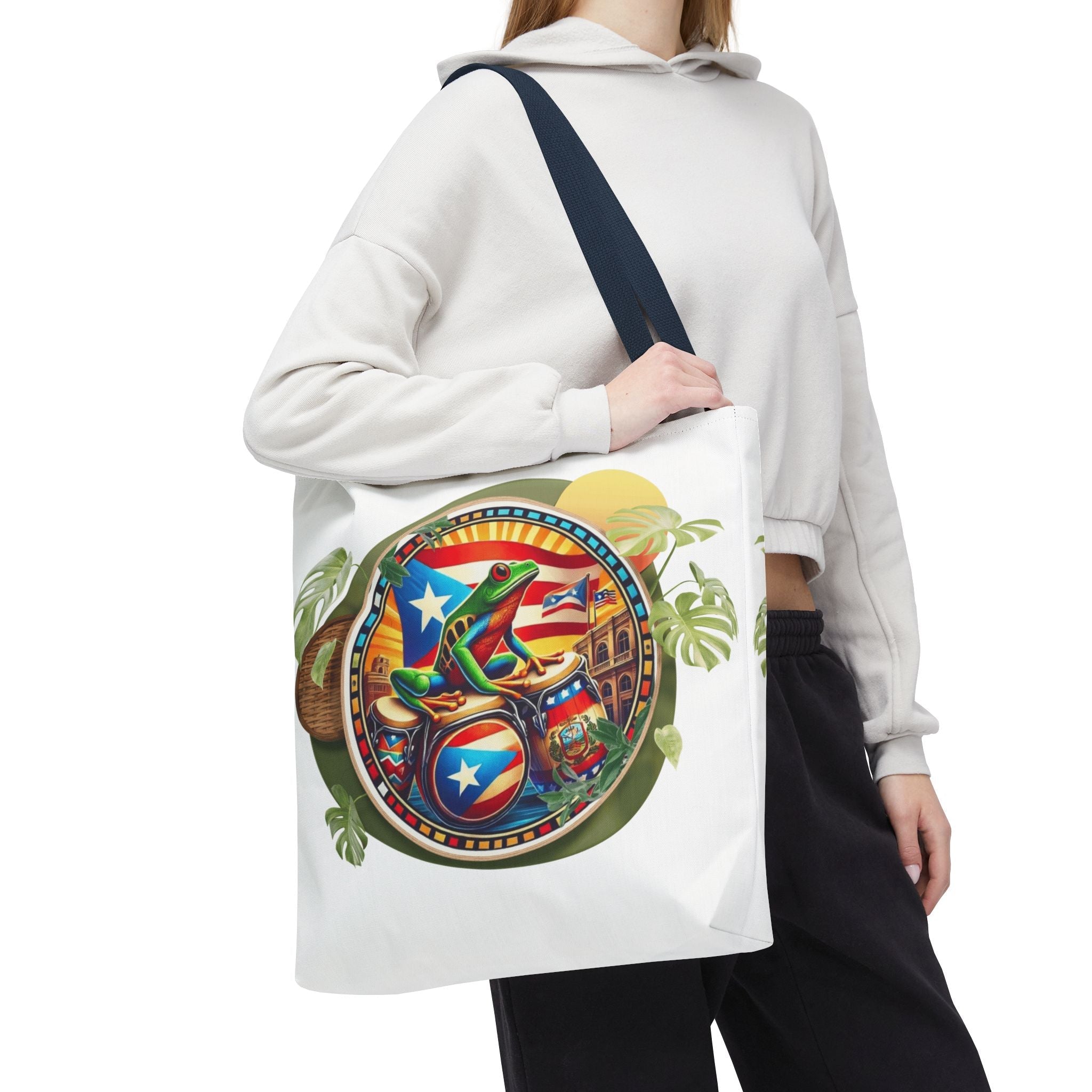 Puerto Rican Flag Tote Borinquen Beach Essentials, Travel Companion, Great for Gifts or Festivals - Metamorphosis Creations