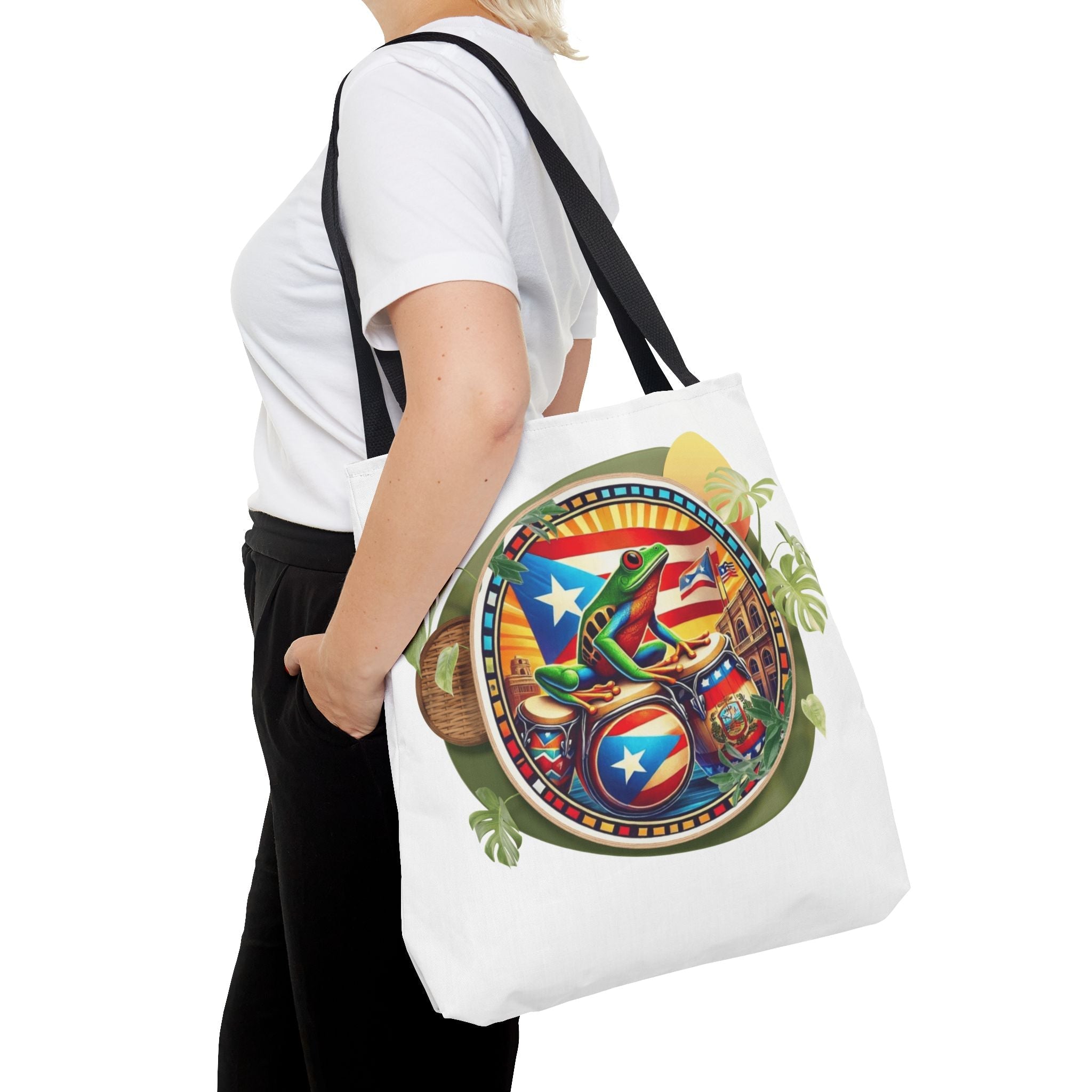 Puerto Rican Flag Tote Borinquen Beach Essentials, Travel Companion, Great for Gifts or Festivals - Metamorphosis Creations