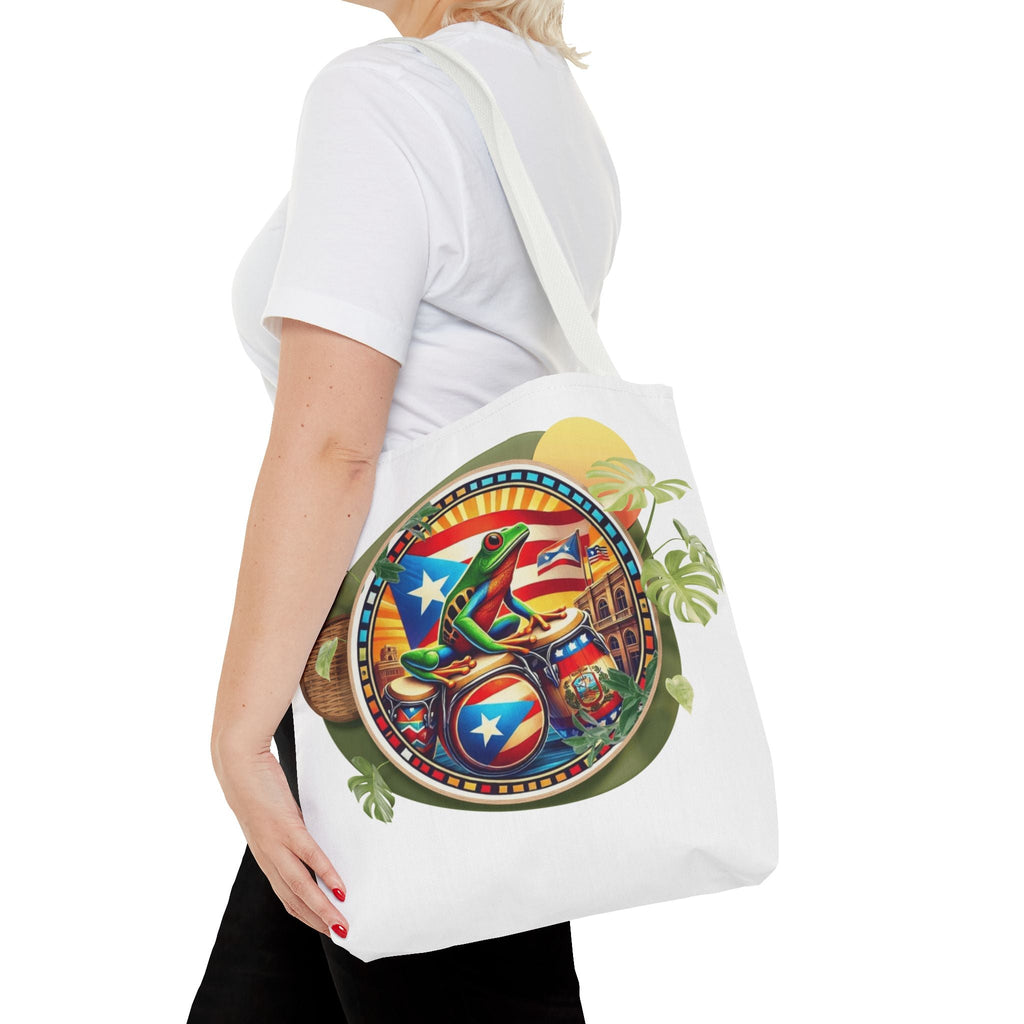 Puerto Rican Flag Tote Borinquen Beach Essentials, Travel Companion, Great for Gifts or Festivals - Metamorphosis Creations