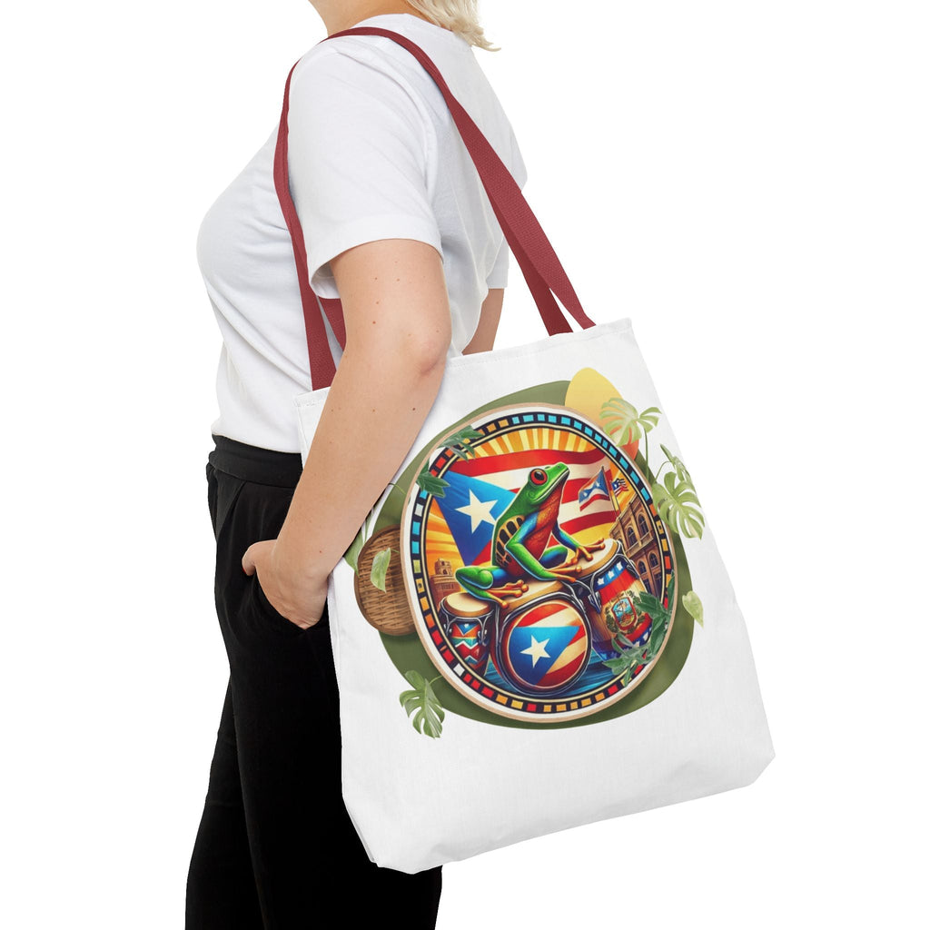 Puerto Rican Flag Tote Borinquen Beach Essentials, Travel Companion, Great for Gifts or Festivals - Metamorphosis Creations