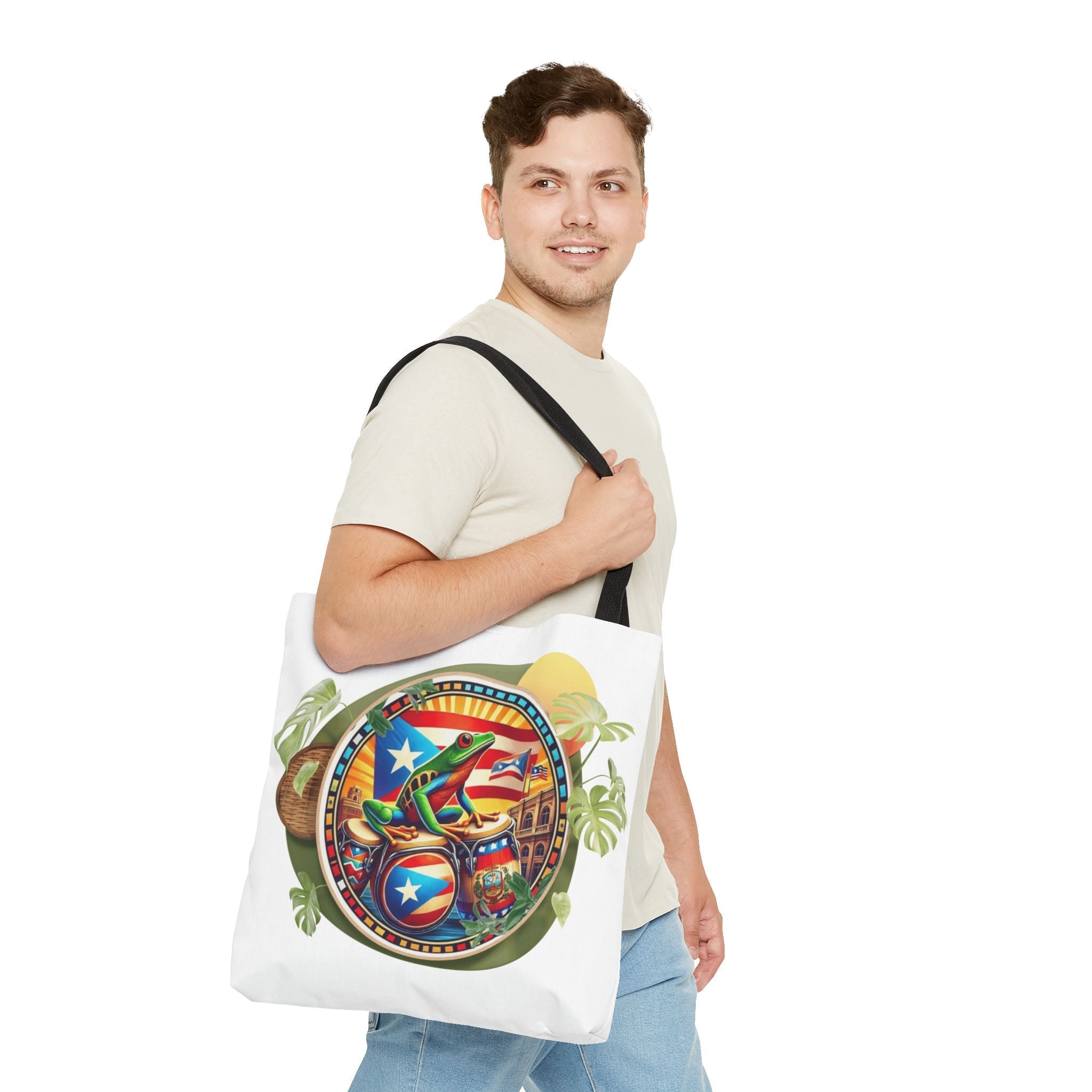 Puerto Rican Flag Tote Borinquen Beach Essentials, Travel Companion, Great for Gifts or Festivals - Metamorphosis Creations