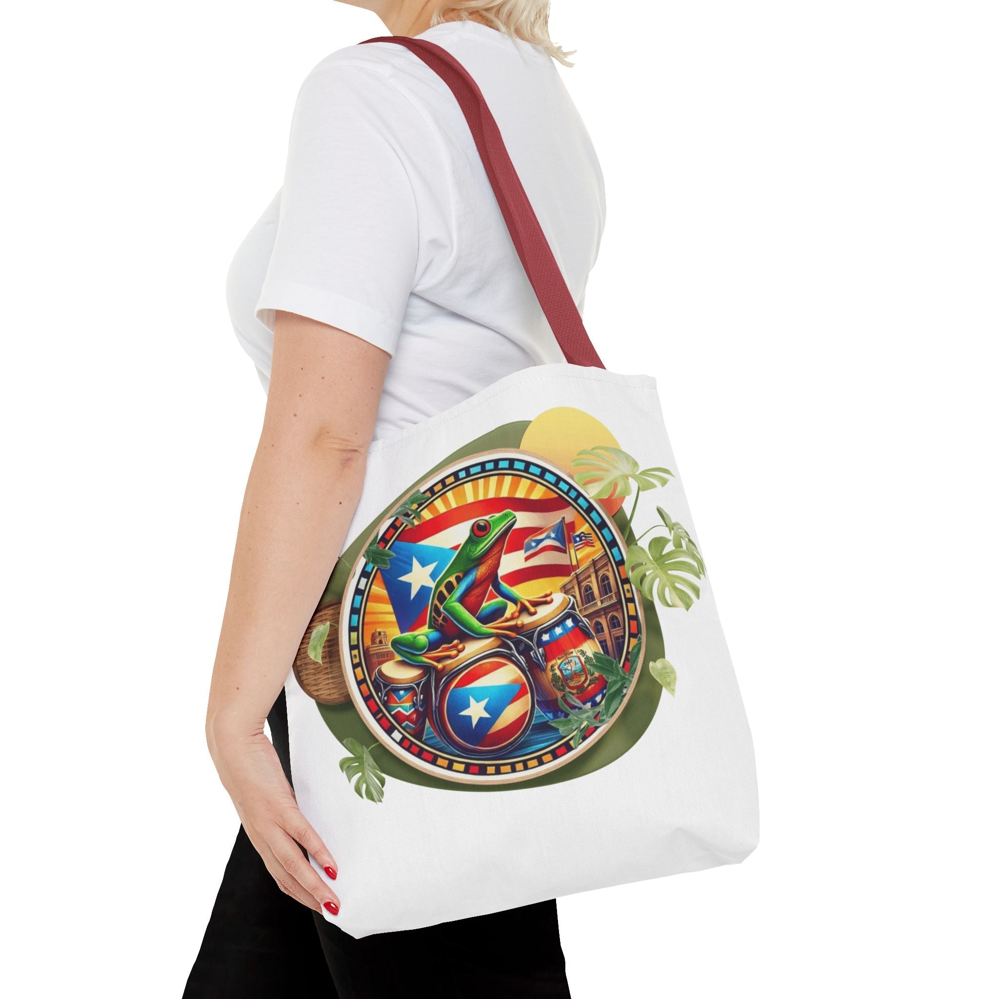 Puerto Rican Flag Tote Borinquen Beach Essentials, Travel Companion, Great for Gifts or Festivals - Metamorphosis Creations