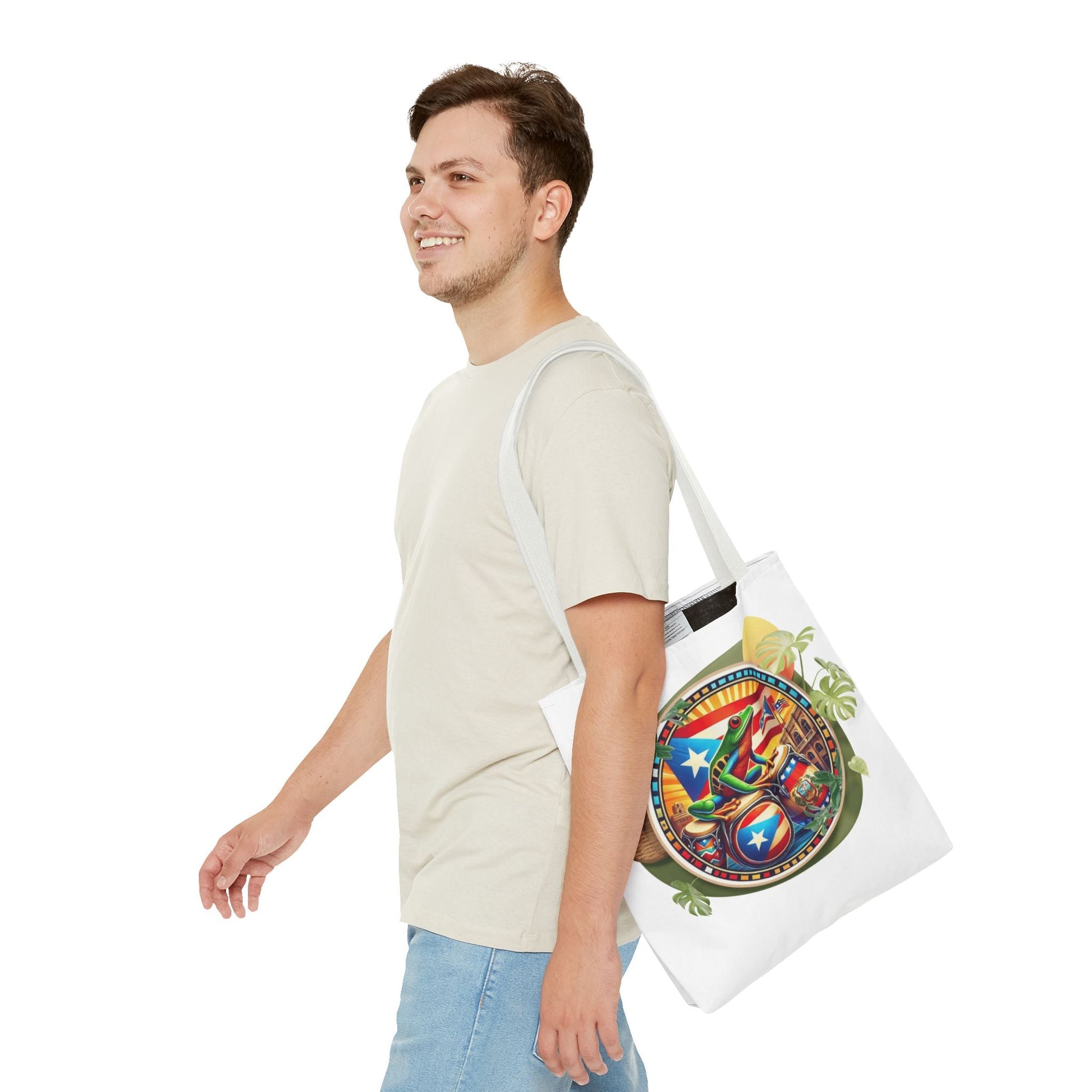 Puerto Rican Flag Tote Borinquen Beach Essentials, Travel Companion, Great for Gifts or Festivals - Metamorphosis Creations