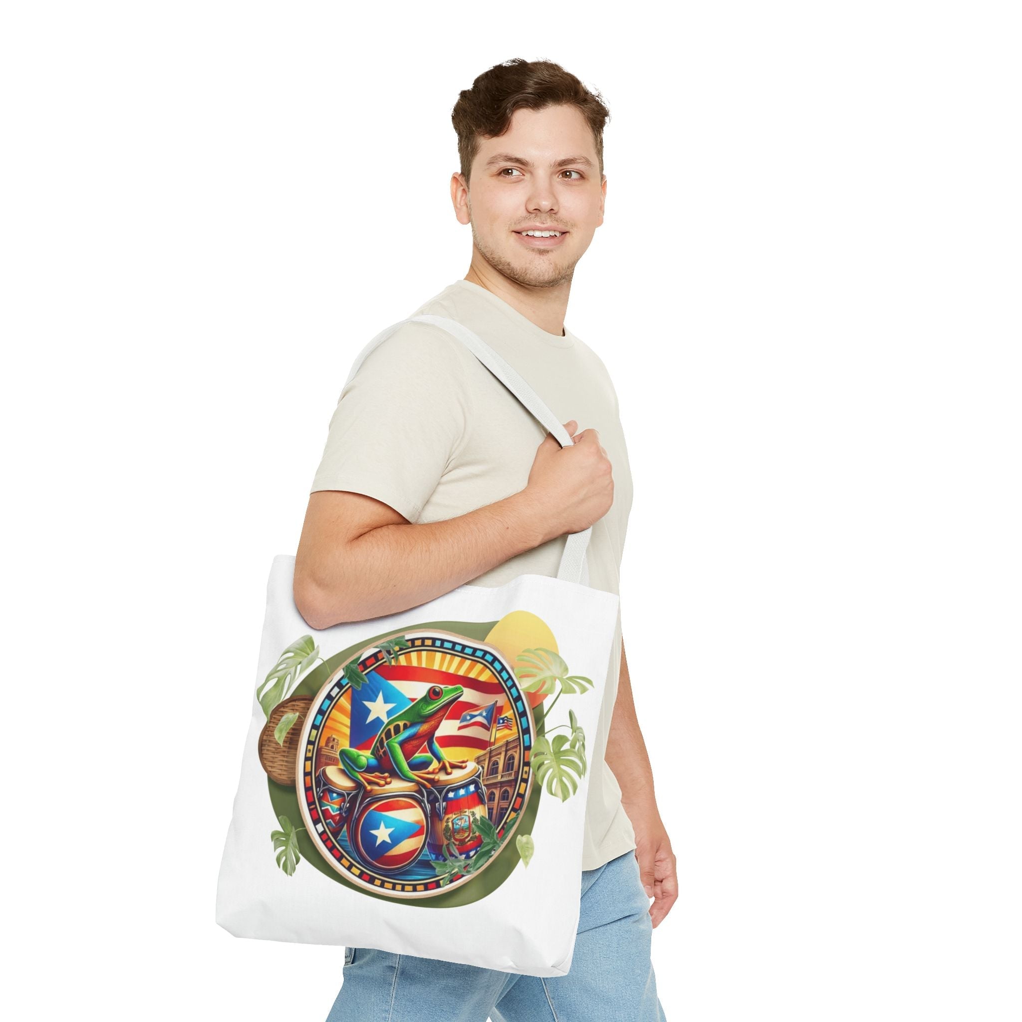 Puerto Rican Flag Tote Borinquen Beach Essentials, Travel Companion, Great for Gifts or Festivals - Metamorphosis Creations