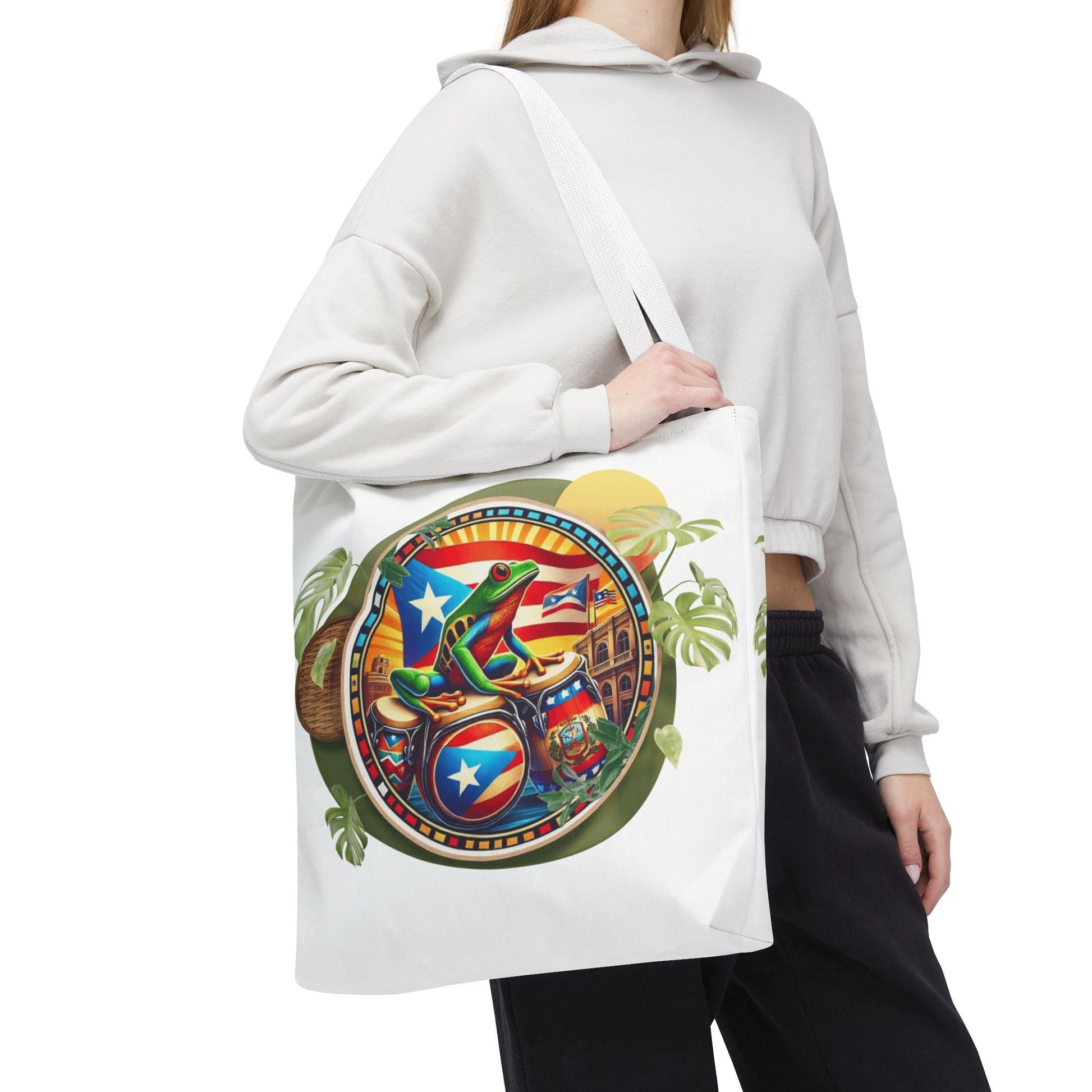 Puerto Rican Flag Tote Borinquen Beach Essentials, Travel Companion, Great for Gifts or Festivals - Metamorphosis Creations
