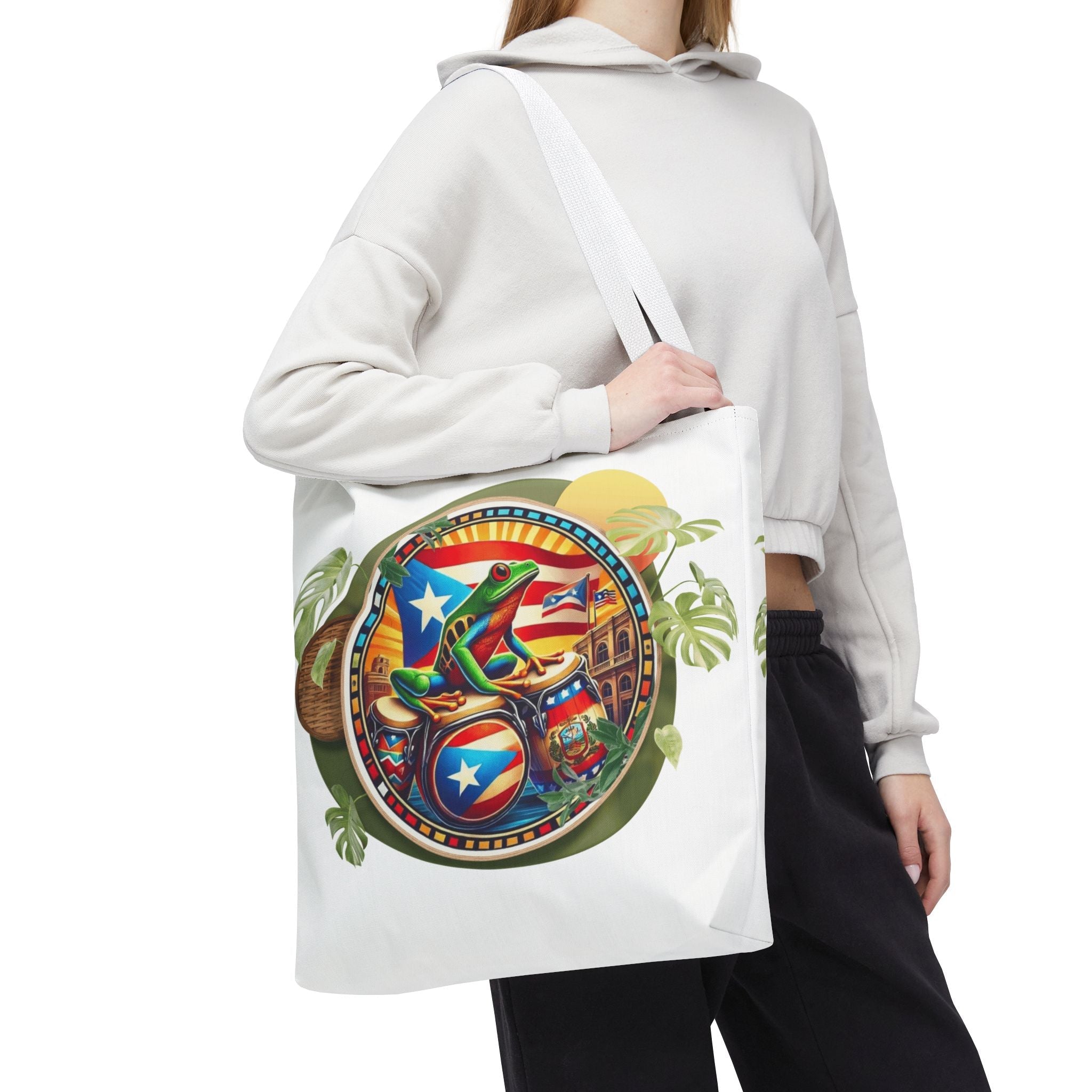 Puerto Rican Flag Tote Borinquen Beach Essentials, Travel Companion, Great for Gifts or Festivals - Metamorphosis Creations
