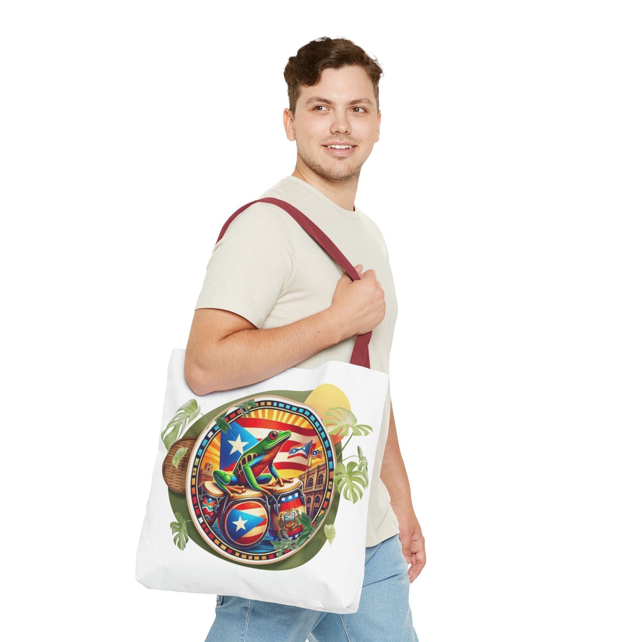 Puerto Rican Flag Tote Borinquen Beach Essentials, Travel Companion, Great for Gifts or Festivals - Metamorphosis Creations