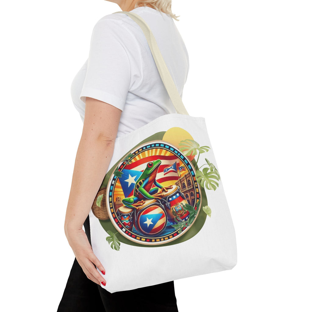 Puerto Rican Flag Tote Borinquen Beach Essentials, Travel Companion, Great for Gifts or Festivals - Metamorphosis Creations