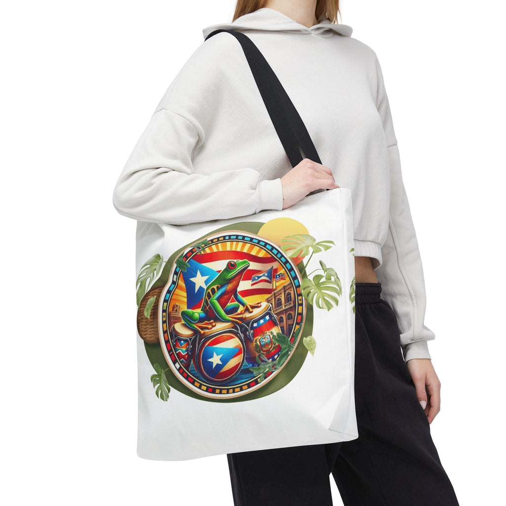Puerto Rican Flag Tote Borinquen Beach Essentials, Travel Companion, Great for Gifts or Festivals - Metamorphosis Creations