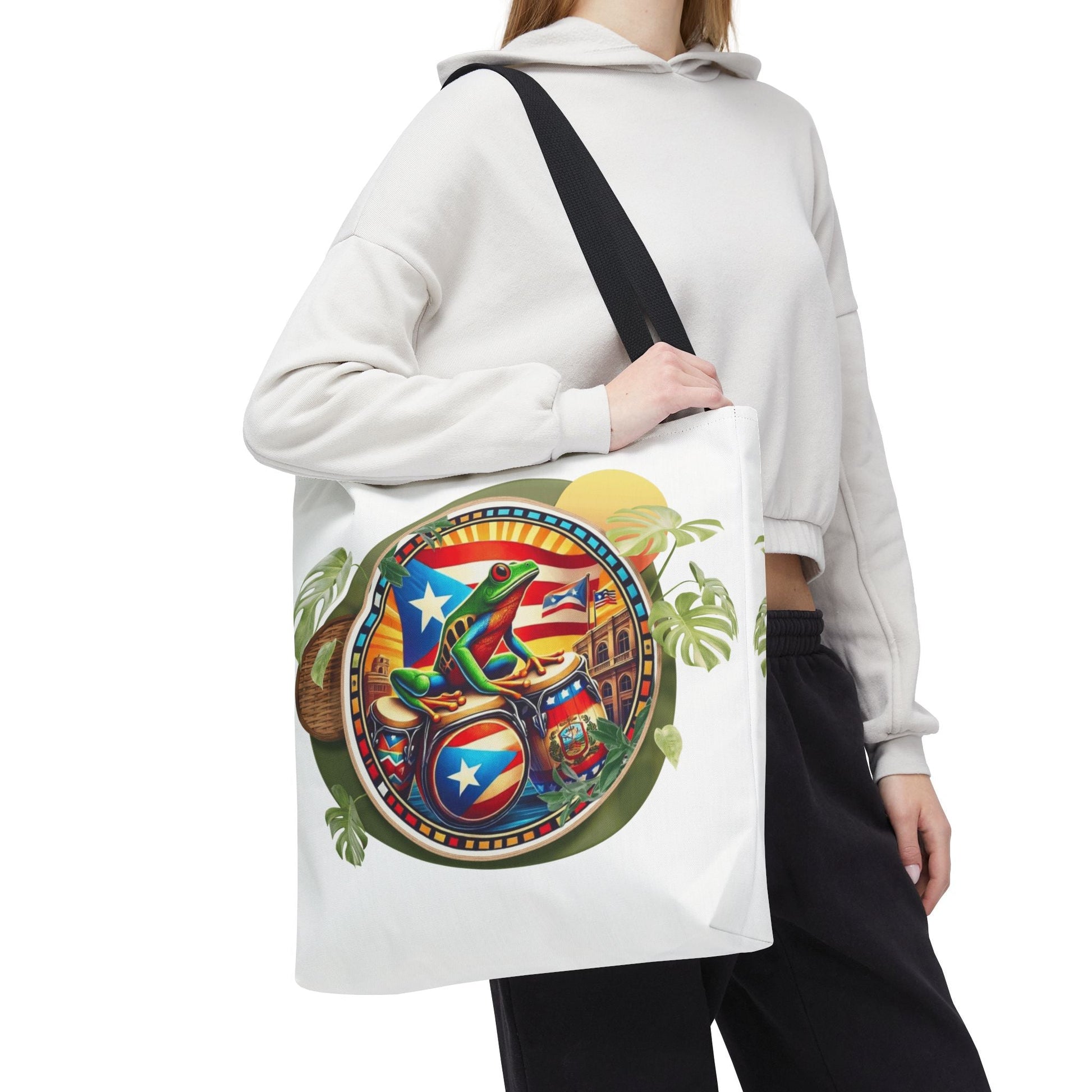 Puerto Rican Flag Tote Borinquen Beach Essentials, Travel Companion, Great for Gifts or Festivals - Metamorphosis Creations