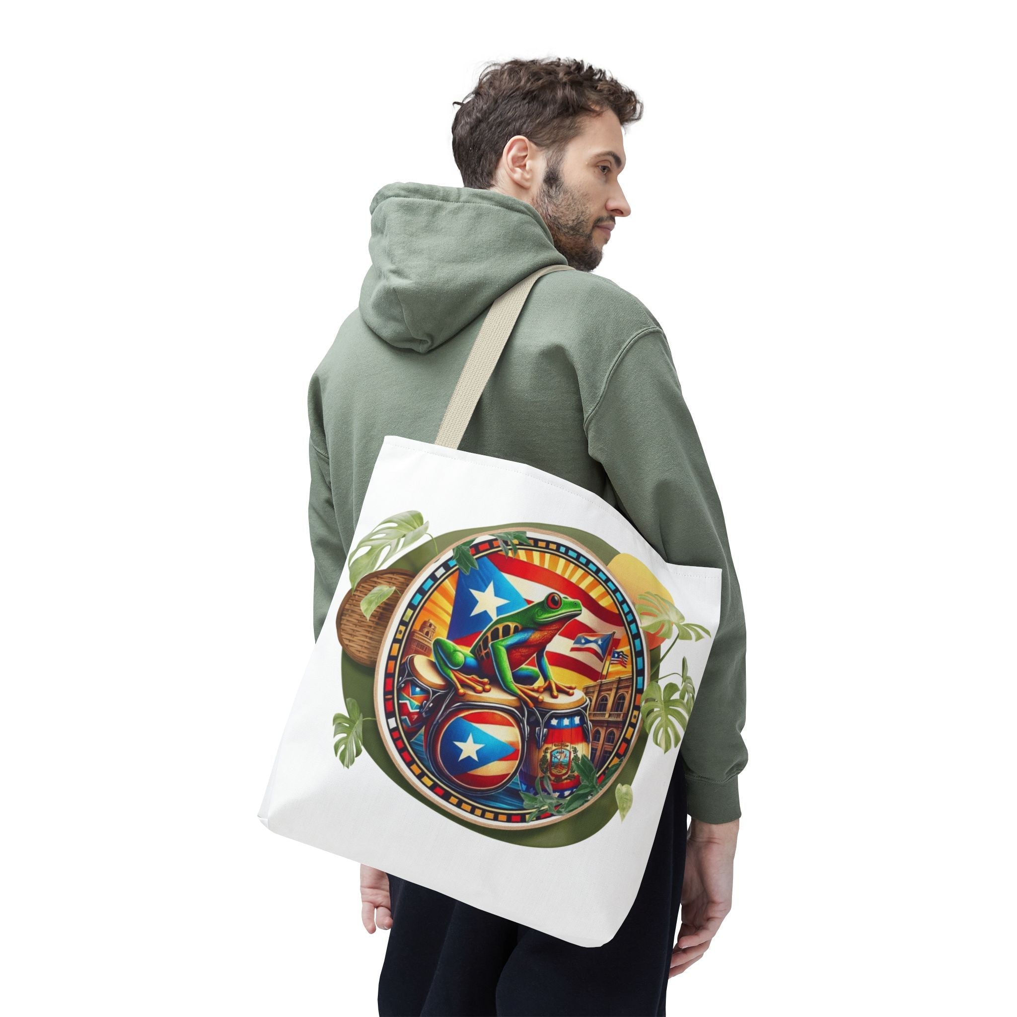 Puerto Rican Flag Tote Borinquen Beach Essentials, Travel Companion, Great for Gifts or Festivals - Metamorphosis Creations