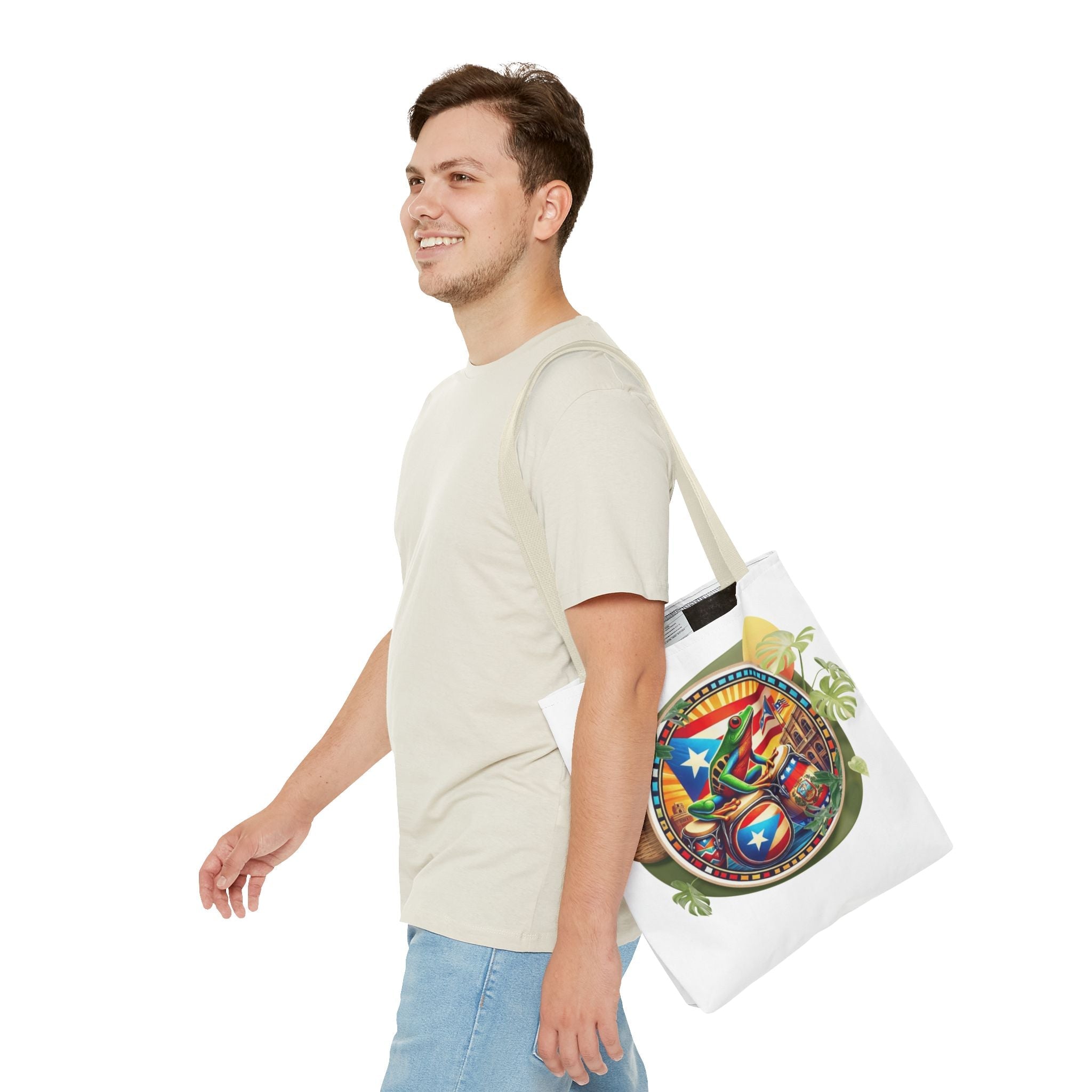 Puerto Rican Flag Tote Borinquen Beach Essentials, Travel Companion, Great for Gifts or Festivals - Metamorphosis Creations