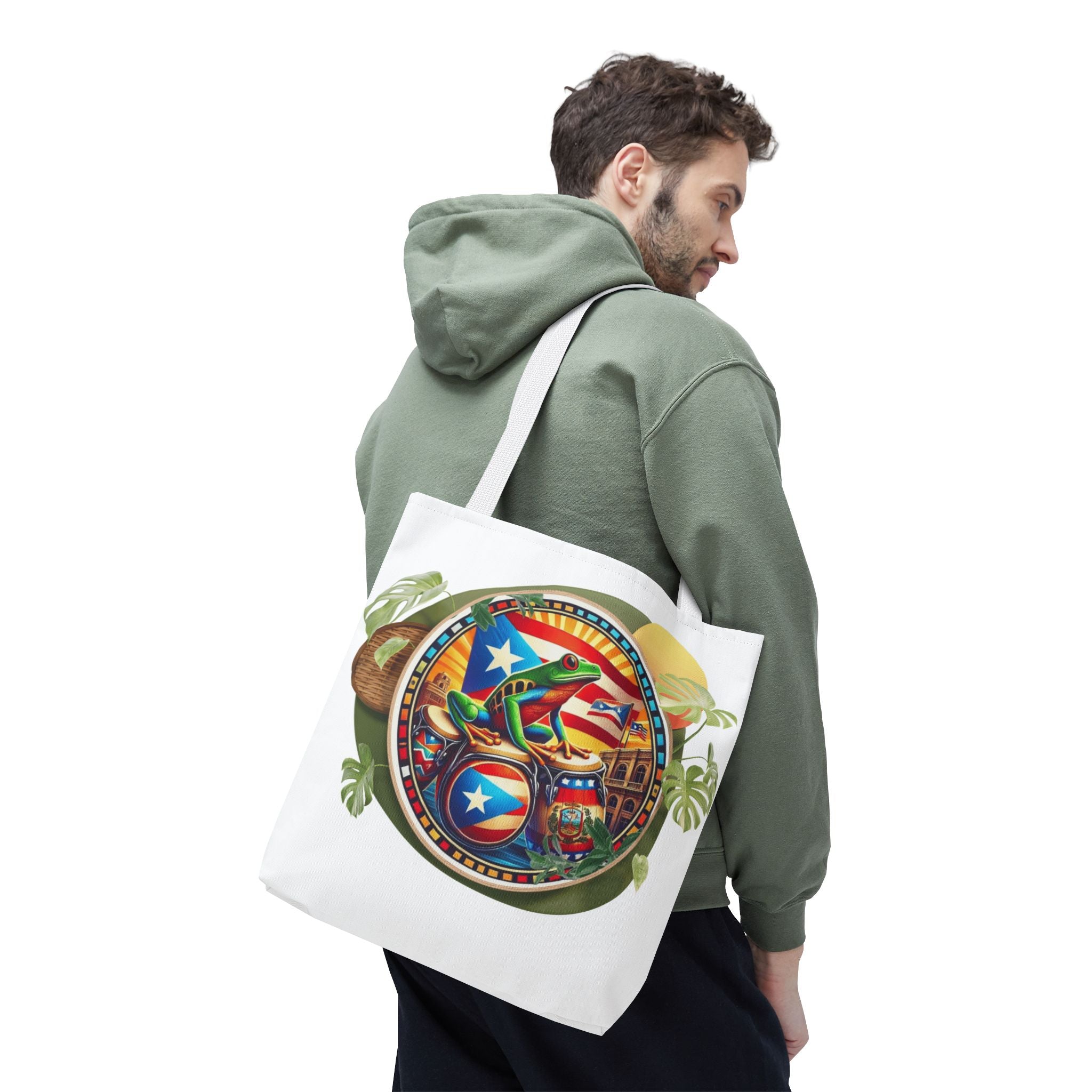 Puerto Rican Flag Tote Borinquen Beach Essentials, Travel Companion, Great for Gifts or Festivals - Metamorphosis Creations