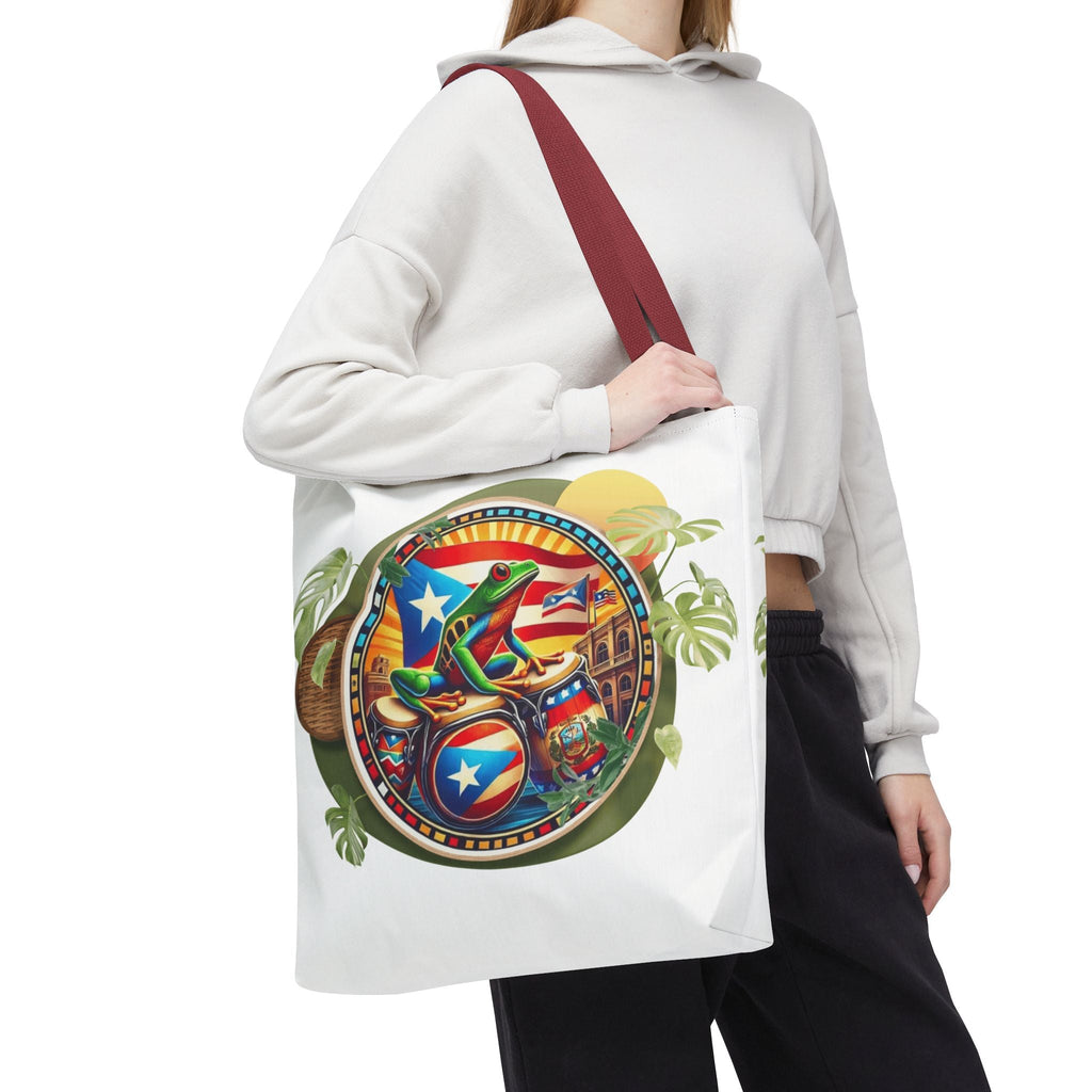 Puerto Rican Flag Tote Borinquen Beach Essentials, Travel Companion, Great for Gifts or Festivals - Metamorphosis Creations