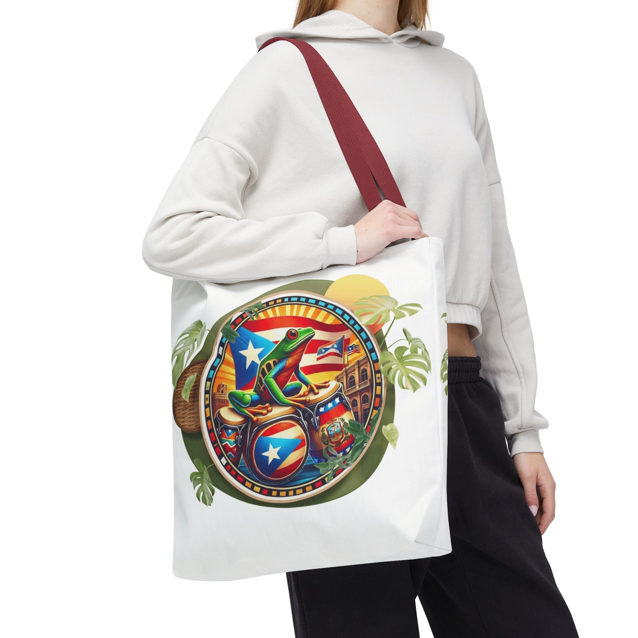 Puerto Rican Flag Tote Borinquen Beach Essentials, Travel Companion, Great for Gifts or Festivals - Metamorphosis Creations