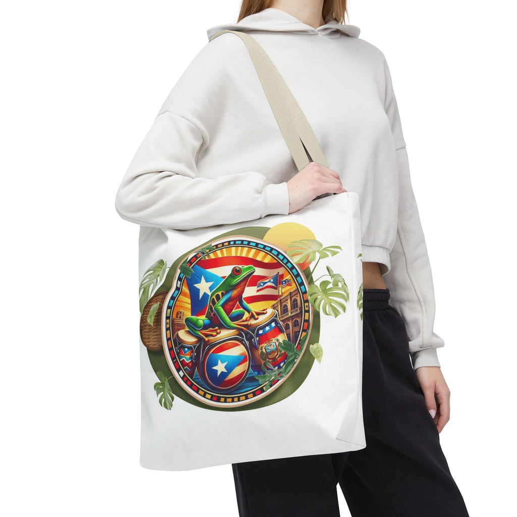 Puerto Rican Flag Tote Borinquen Beach Essentials, Travel Companion, Great for Gifts or Festivals - Metamorphosis Creations