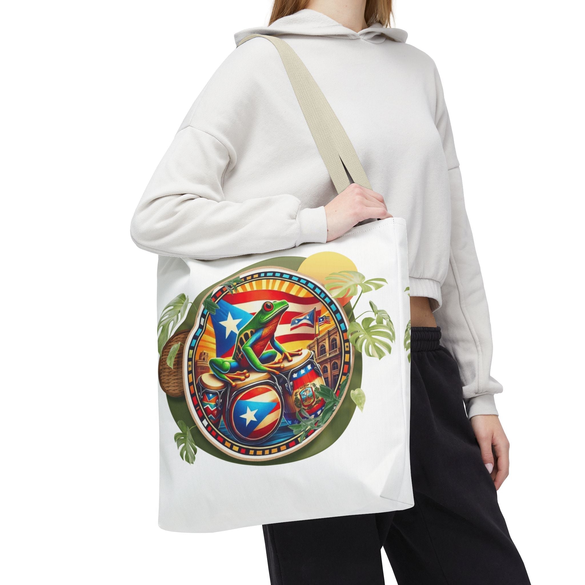 Puerto Rican Flag Tote Borinquen Beach Essentials, Travel Companion, Great for Gifts or Festivals - Metamorphosis Creations