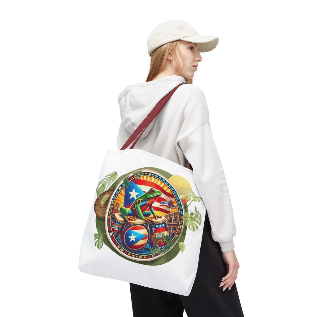 Puerto Rican Flag Tote Borinquen Beach Essentials, Travel Companion, Great for Gifts or Festivals - Metamorphosis Creations