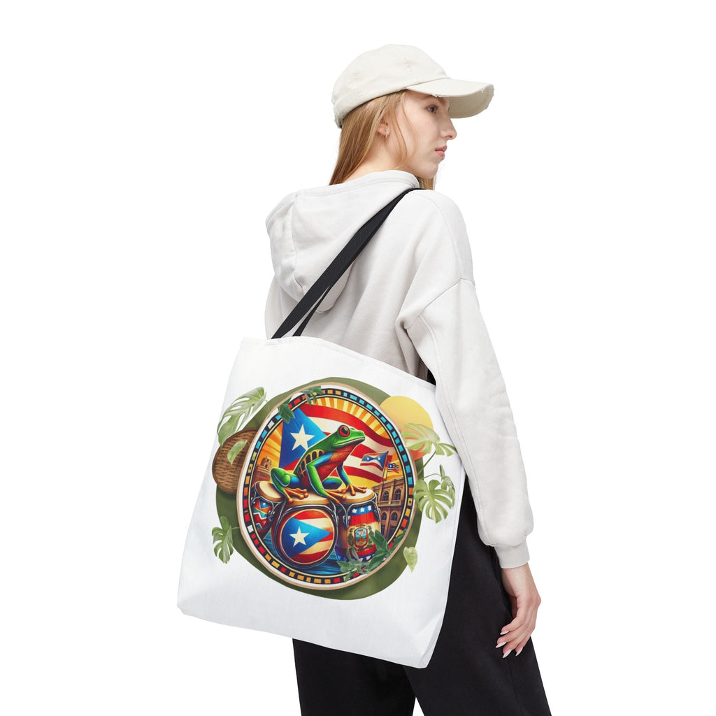 Puerto Rican Flag Tote Borinquen Beach Essentials, Travel Companion, Great for Gifts or Festivals - Metamorphosis Creations