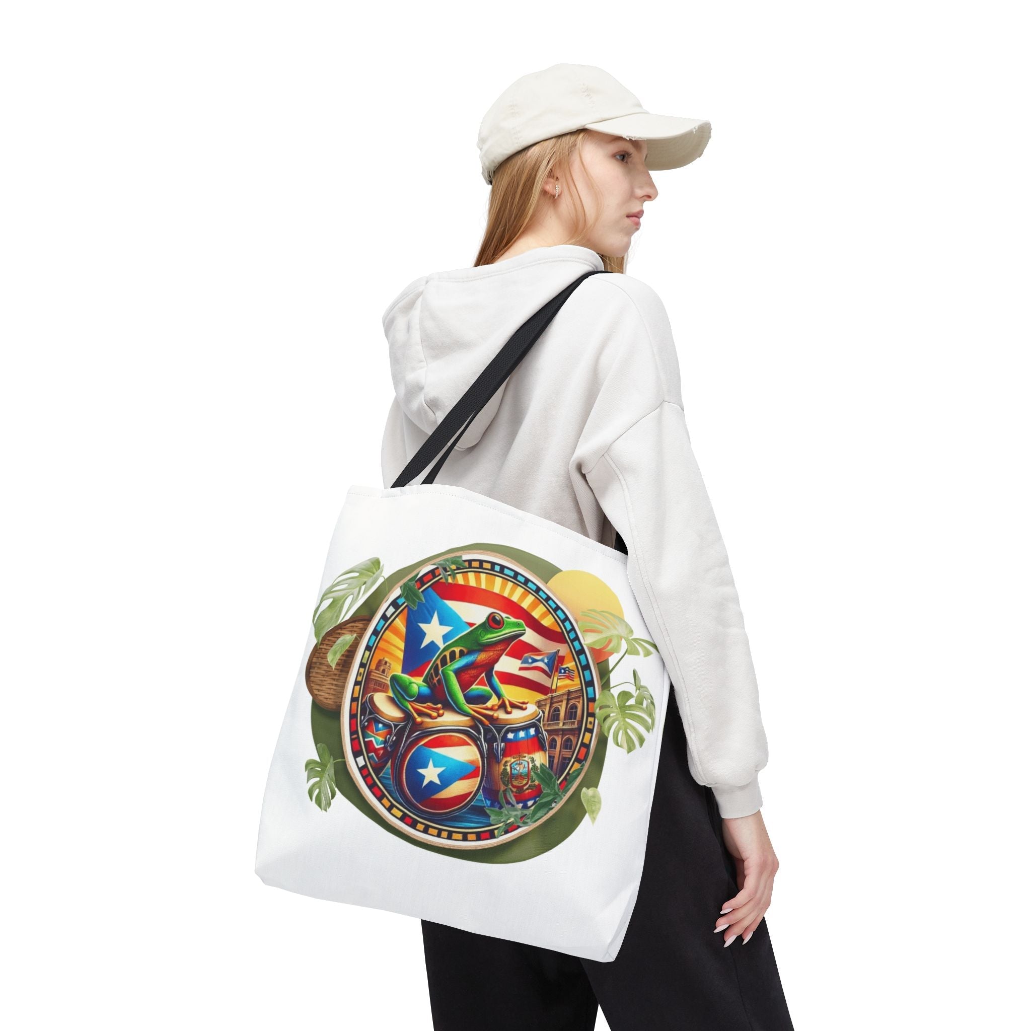 Puerto Rican Flag Tote Borinquen Beach Essentials, Travel Companion, Great for Gifts or Festivals - Metamorphosis Creations