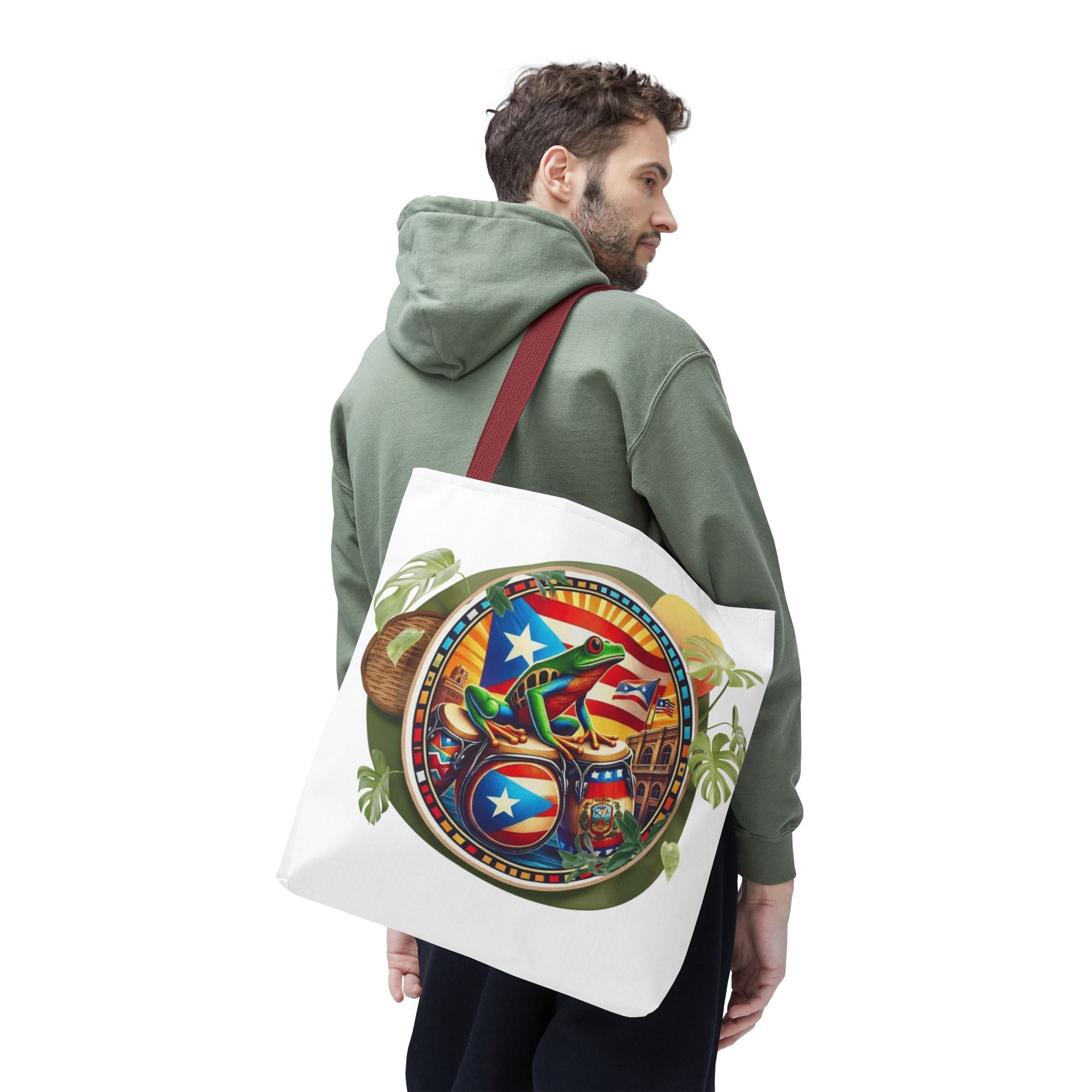 Puerto Rican Flag Tote Borinquen Beach Essentials, Travel Companion, Great for Gifts or Festivals - Metamorphosis Creations