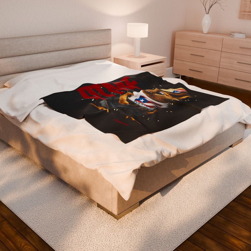 Puerto Rican Heritage Blanket with Unique Designs Velveteen Plush Blanket - Metamorphosis Creations