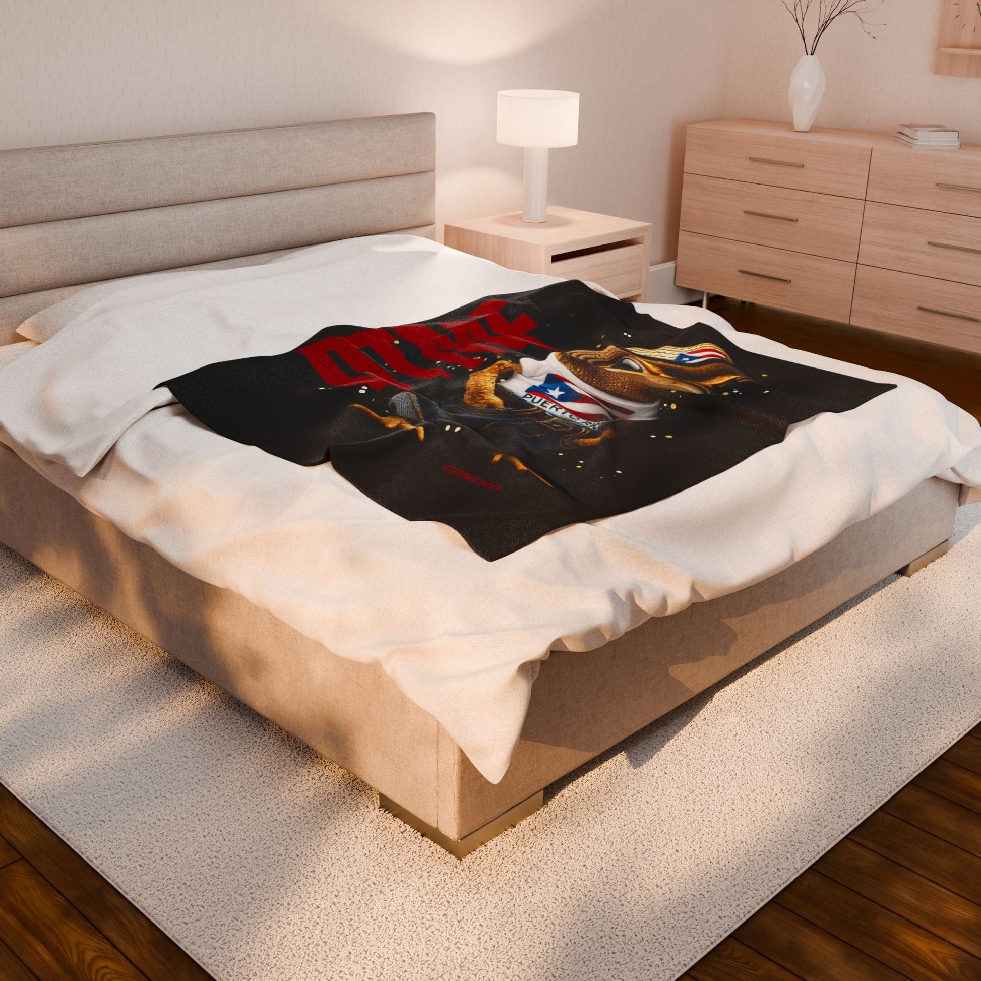 Puerto Rican Heritage Blanket with Unique Designs Velveteen Plush Blanket - Metamorphosis Creations