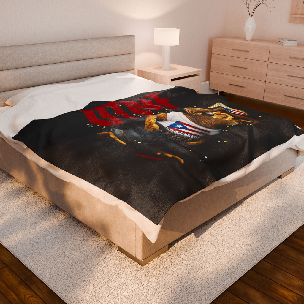 Puerto Rican Heritage Blanket with Unique Designs Velveteen Plush Blanket - Metamorphosis Creations