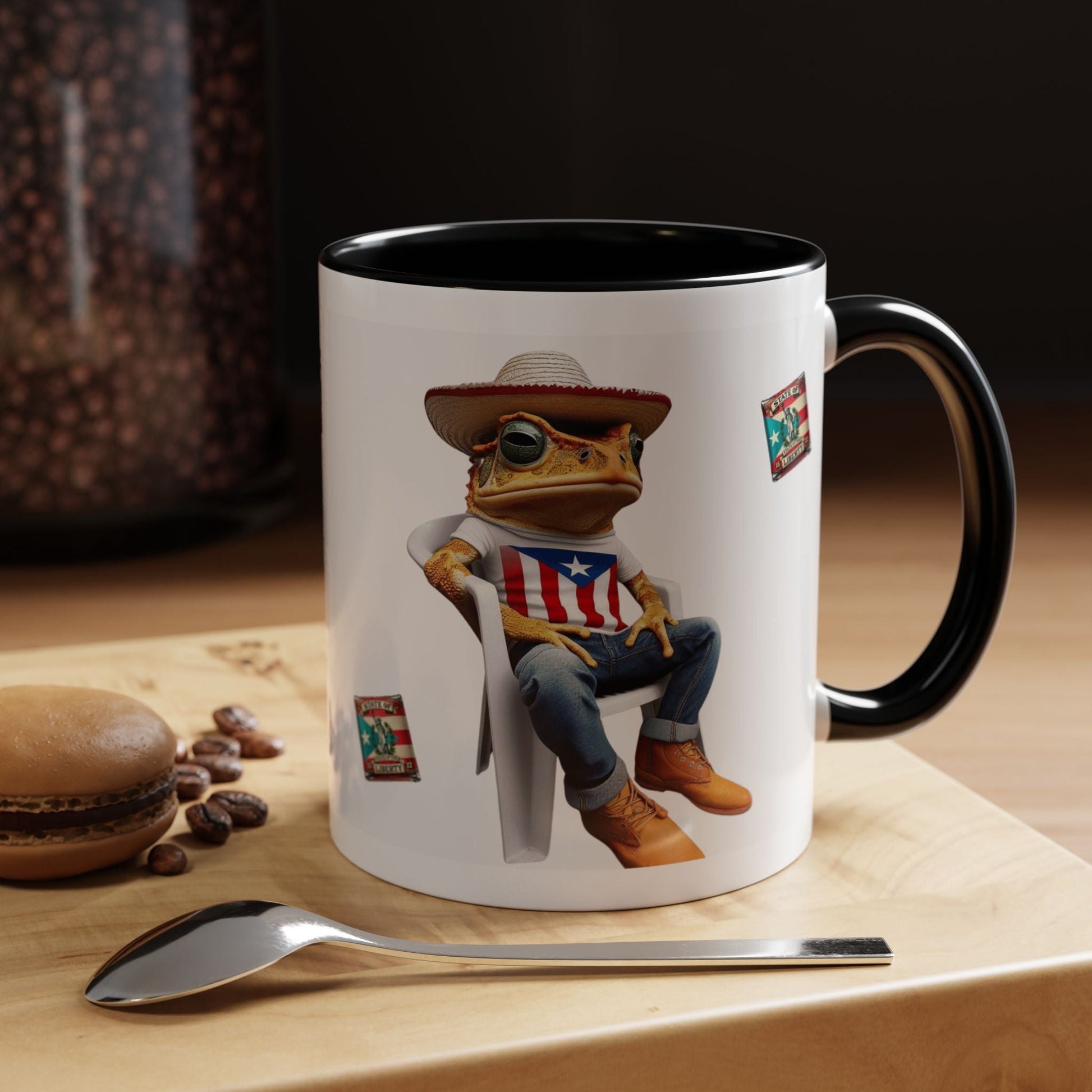 Puerto Rican Heritage Mugs with Unique Designs" Accent Coffee Mug (11, 15oz) - Metamorphosis Creations