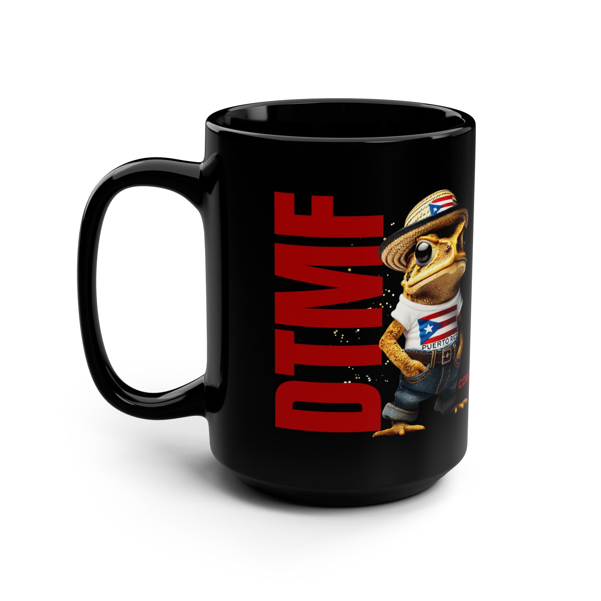 Puerto Rican Heritage Mugs with Unique Designs Black Mug, 15oz - Metamorphosis Creations