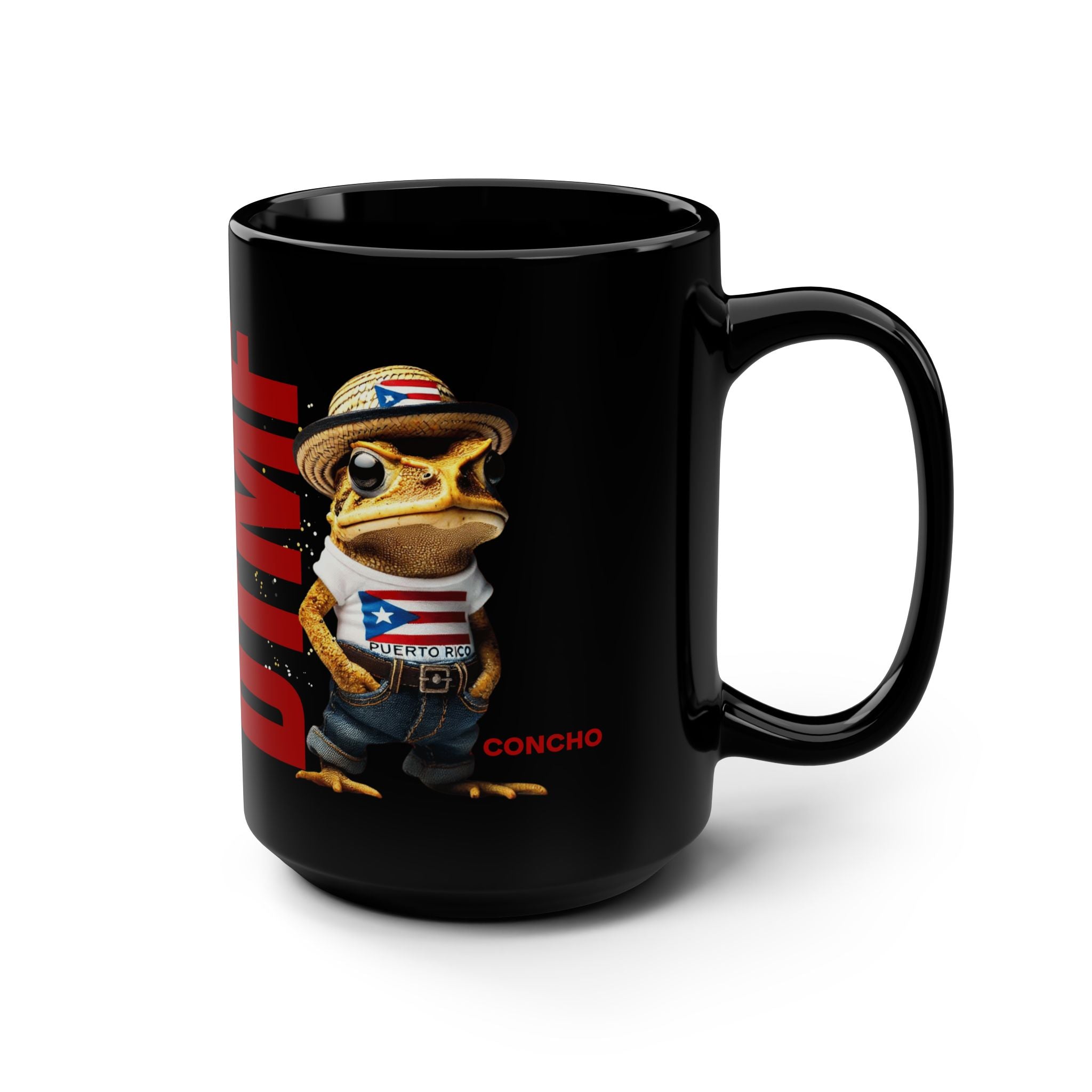 Puerto Rican Heritage Mugs with Unique Designs Black Mug, 15oz - Metamorphosis Creations