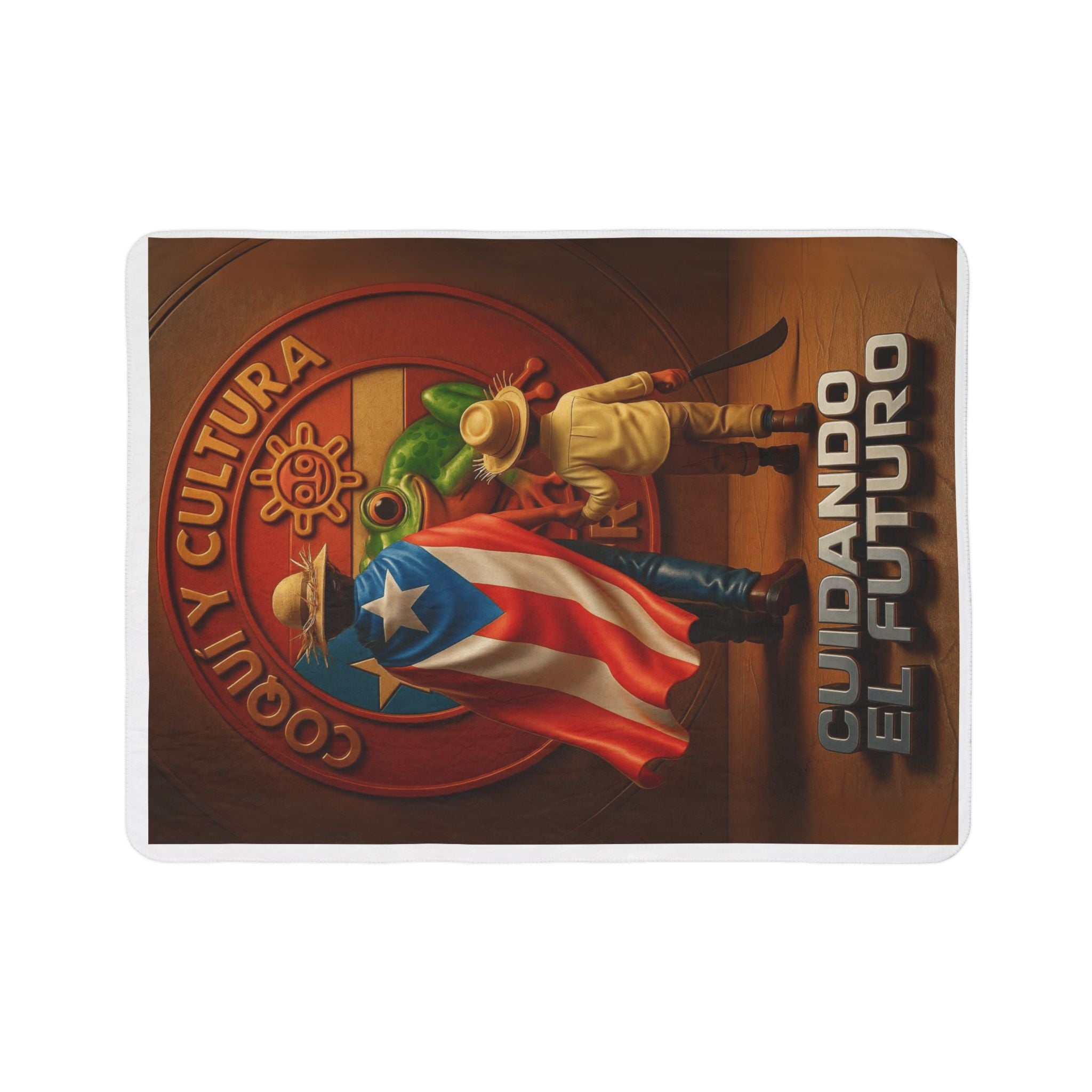 Puerto Rican Heritage Sherpa Blanket – Cultural Pride Throw for Home & Gifts - Metamorphosis Creations