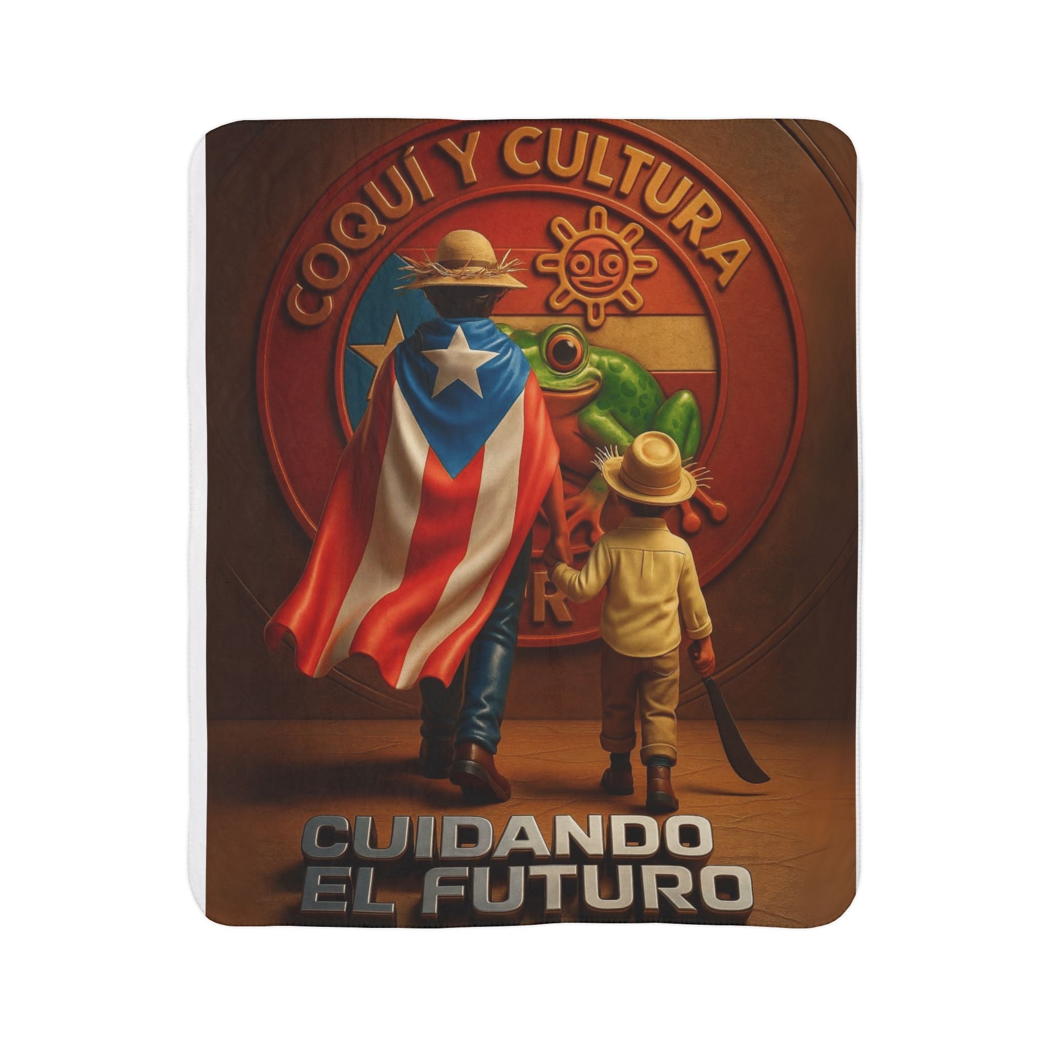 Puerto Rican Heritage Sherpa Blanket – Cultural Pride Throw for Home & Gifts - Metamorphosis Creations