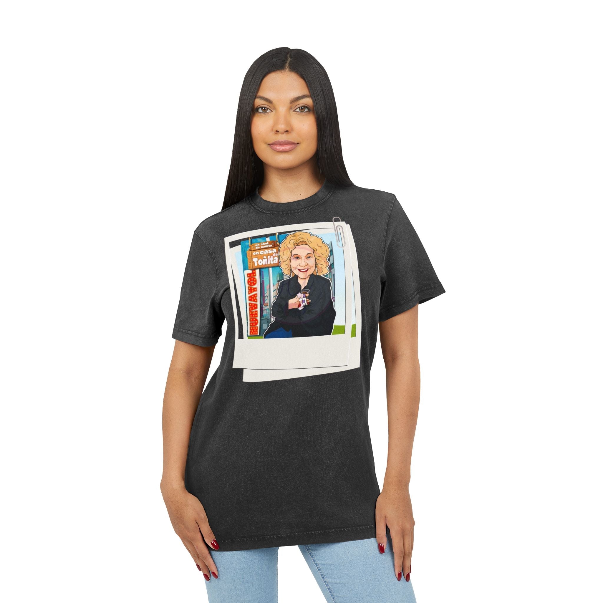 Puerto Rican Heritage Shirt Acid Washed Round Neck Tee - Metamorphosis Creations