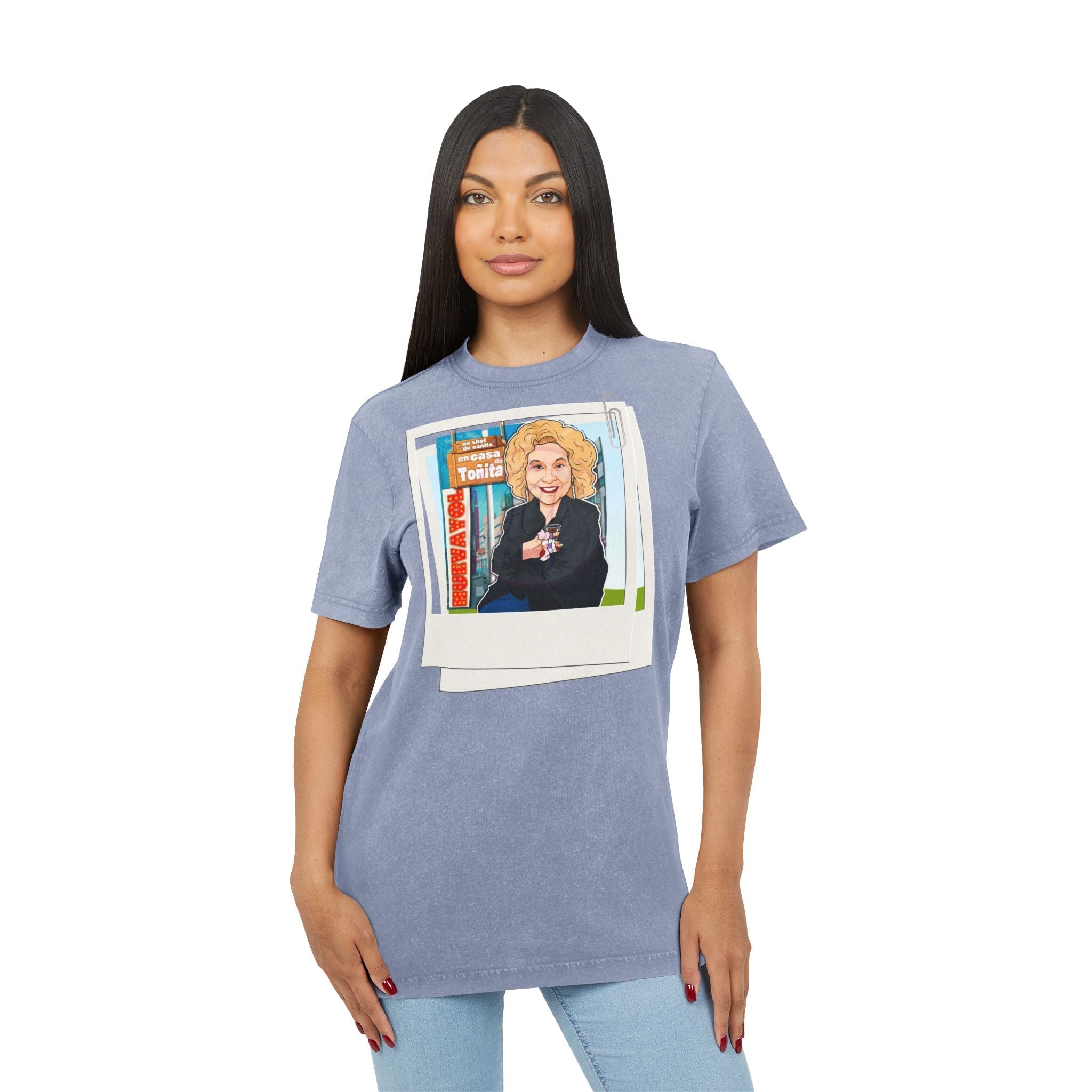 Puerto Rican Heritage Shirt Acid Washed Round Neck Tee - Metamorphosis Creations