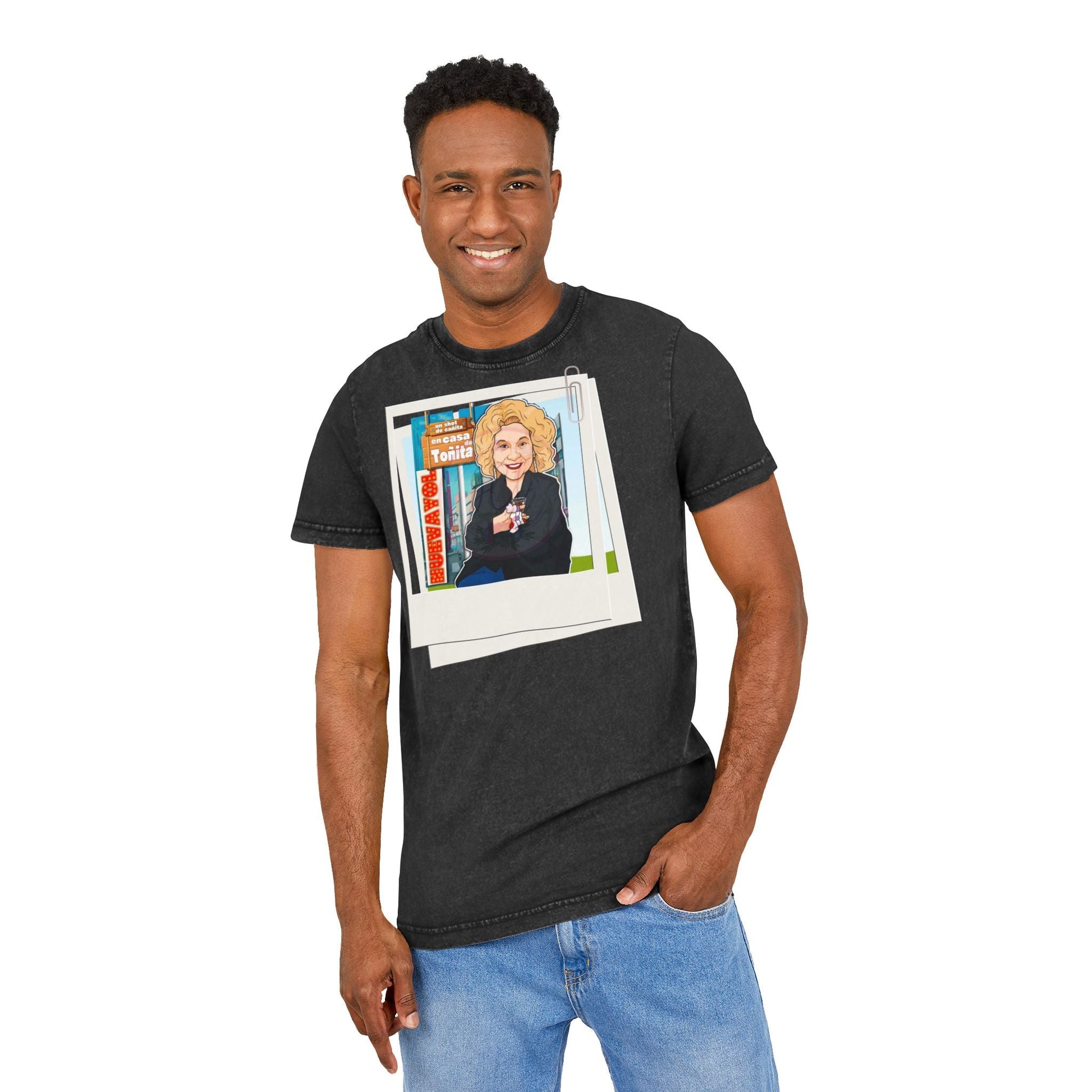 Puerto Rican Heritage Shirt Acid Washed Round Neck Tee - Metamorphosis Creations