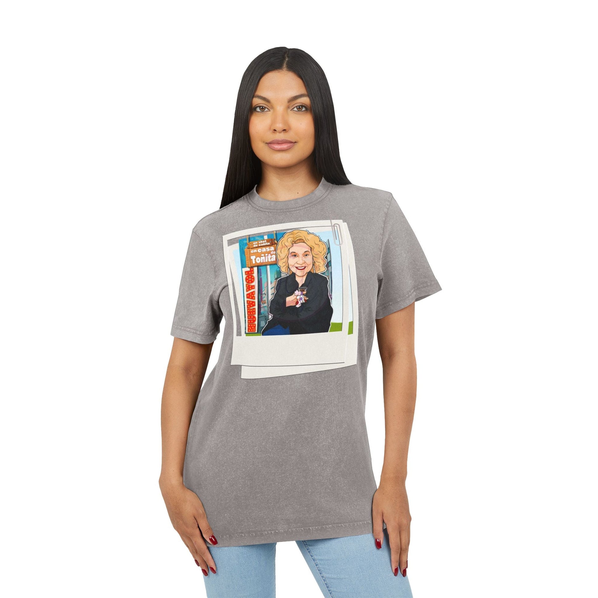 Puerto Rican Heritage Shirt Acid Washed Round Neck Tee - Metamorphosis Creations