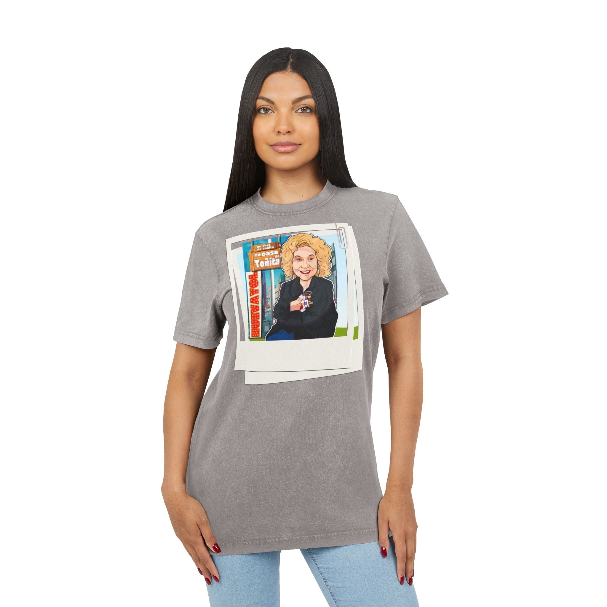 Puerto Rican Heritage Shirt Acid Washed Round Neck Tee - Metamorphosis Creations