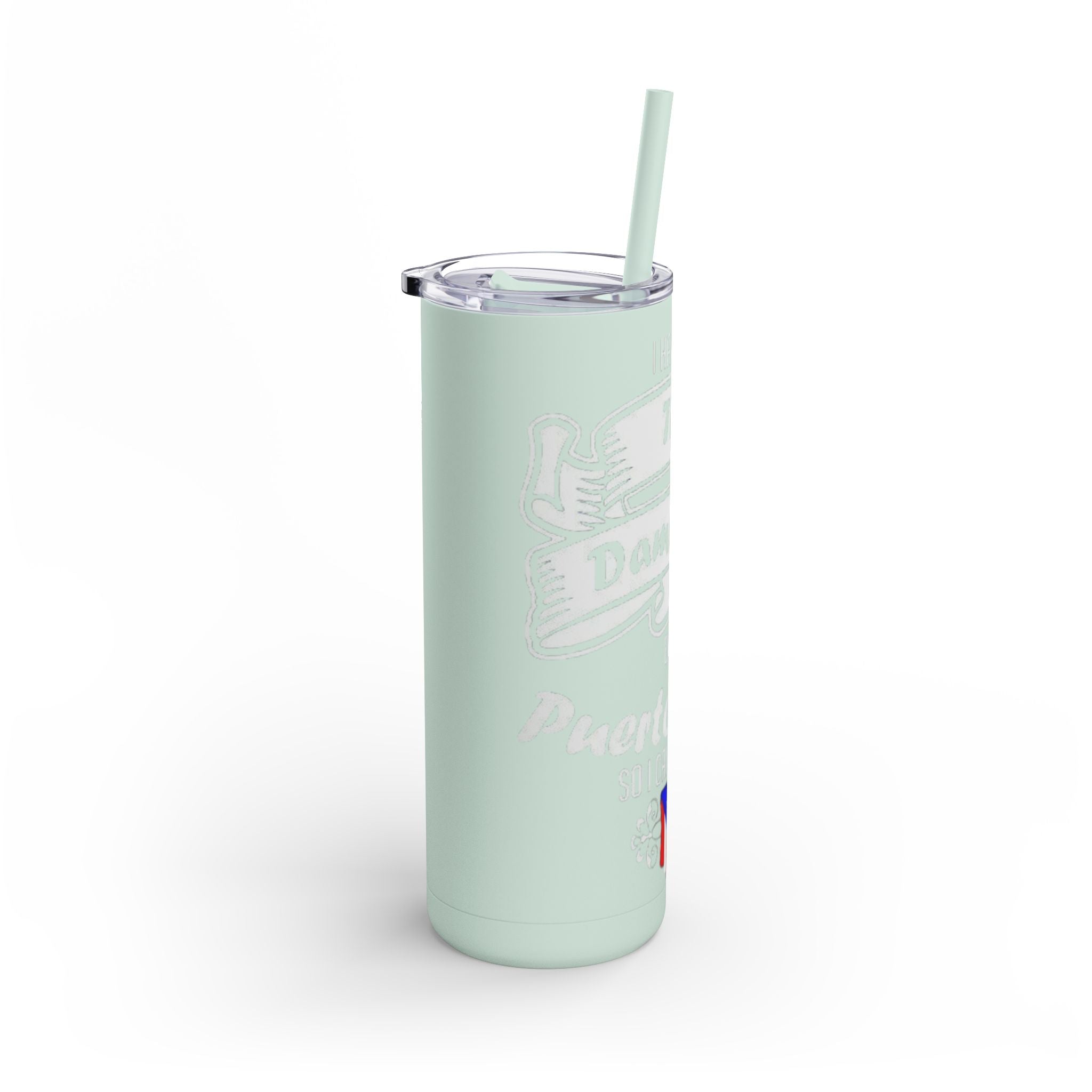 Puerto Rican Pride Skinny Matte Tumbler, 20oz | Perfect Gift for Afro - Latinx, Birthday, BBQ, Celebration, Fun Drinkware - Metamorphosis Creations