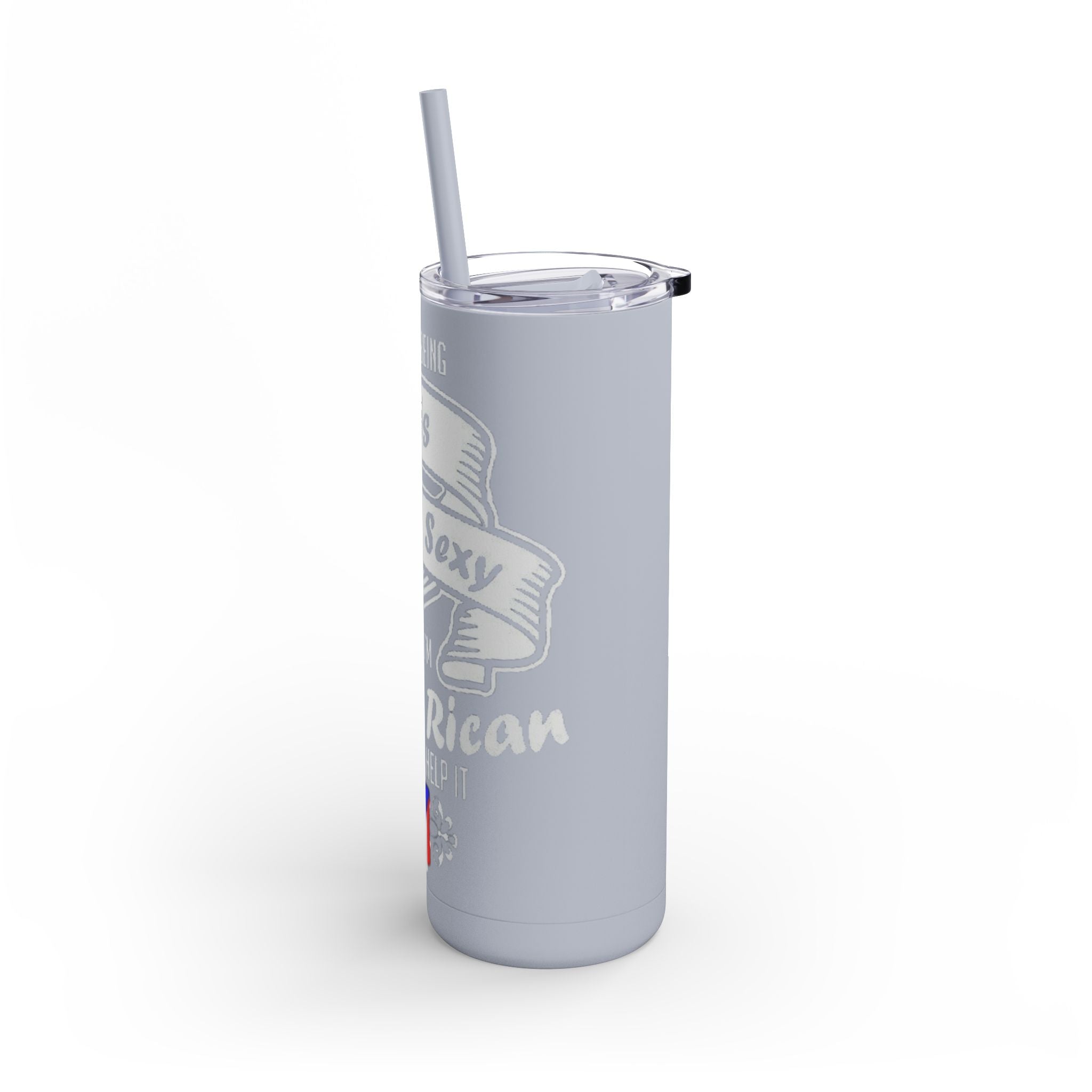Puerto Rican Pride Skinny Matte Tumbler, 20oz | Perfect Gift for Afro - Latinx, Birthday, BBQ, Celebration, Fun Drinkware - Metamorphosis Creations