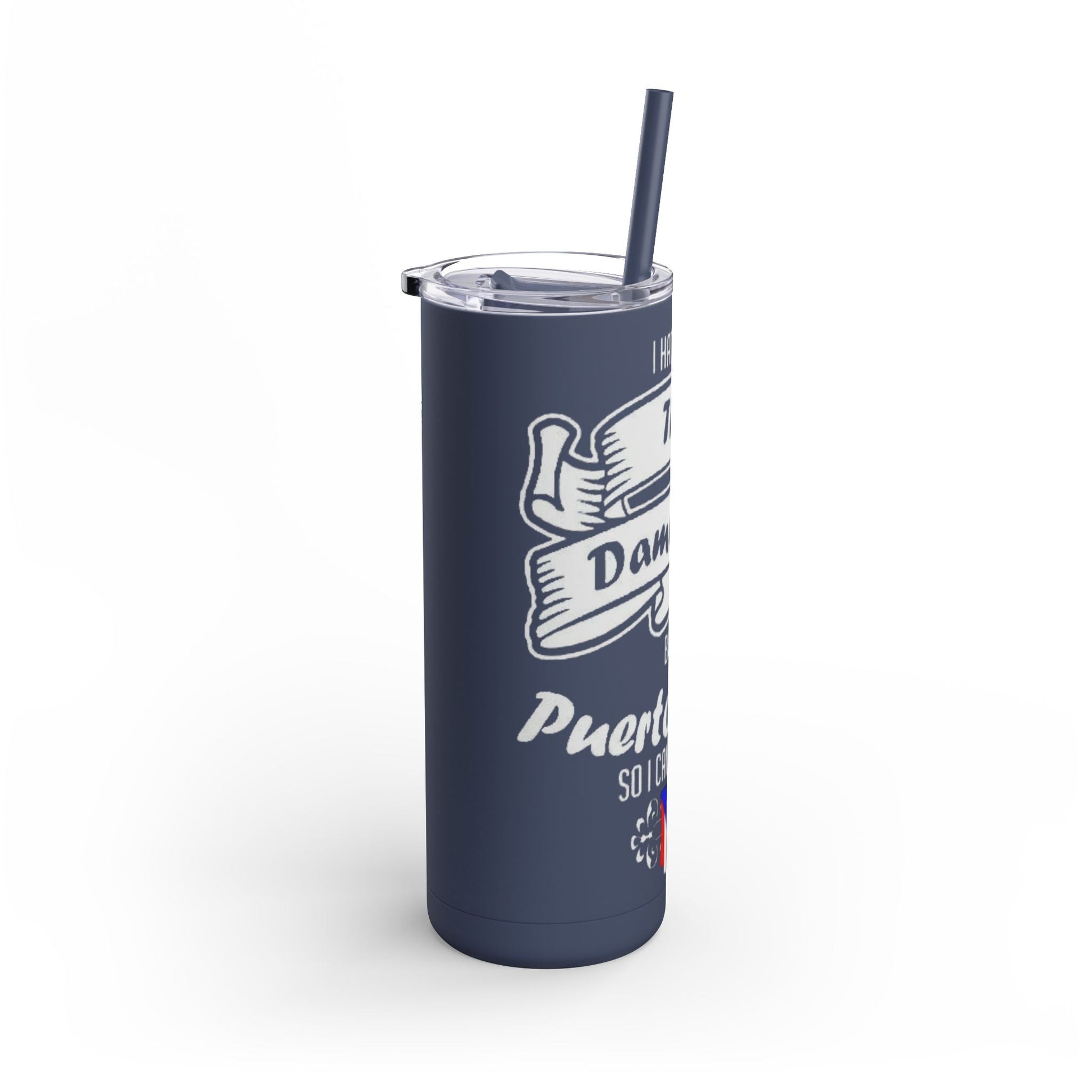 Puerto Rican Pride Skinny Matte Tumbler, 20oz | Perfect Gift for Afro - Latinx, Birthday, BBQ, Celebration, Fun Drinkware - Metamorphosis Creations