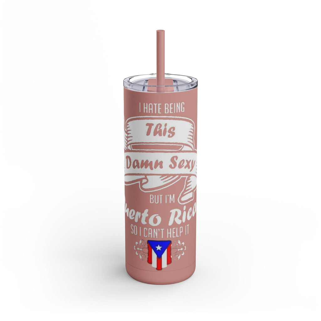 Puerto Rican Pride Skinny Matte Tumbler, 20oz | Perfect Gift for Afro - Latinx, Birthday, BBQ, Celebration, Fun Drinkware - Metamorphosis Creations