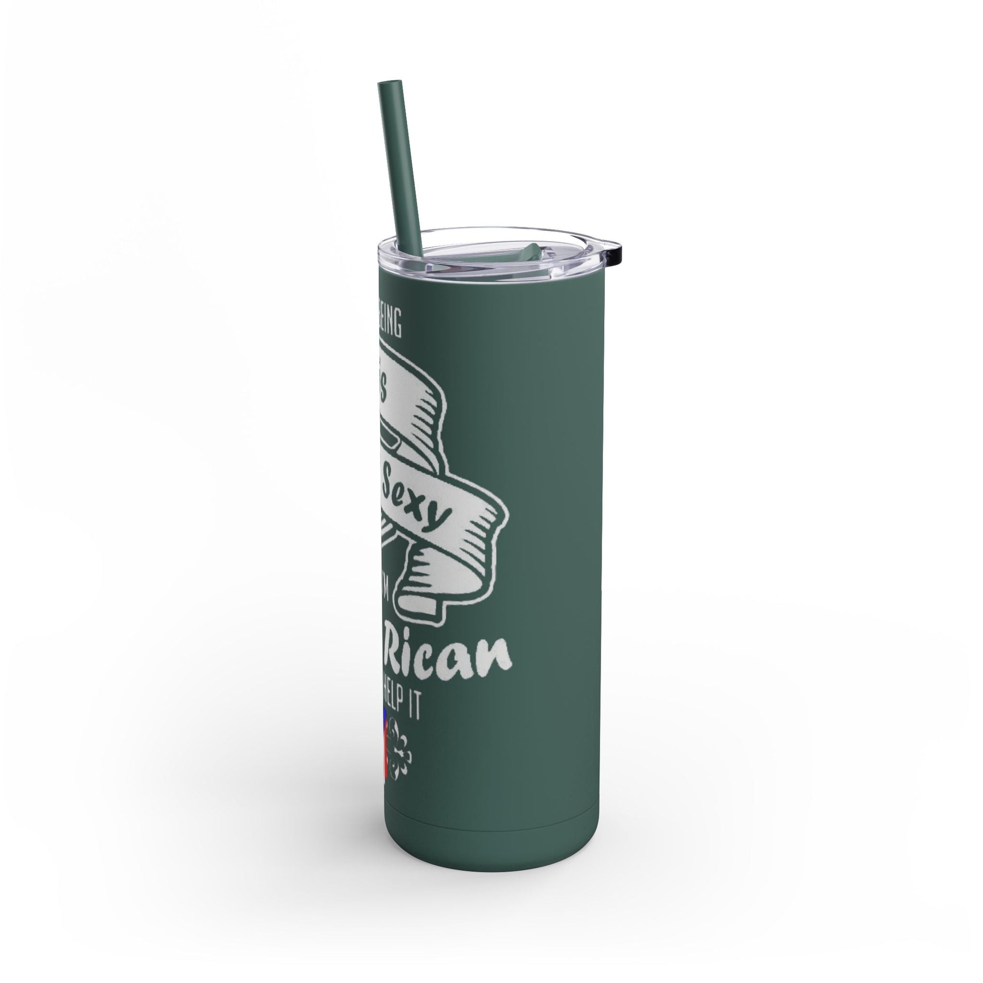 Puerto Rican Pride Skinny Matte Tumbler, 20oz | Perfect Gift for Afro - Latinx, Birthday, BBQ, Celebration, Fun Drinkware - Metamorphosis Creations