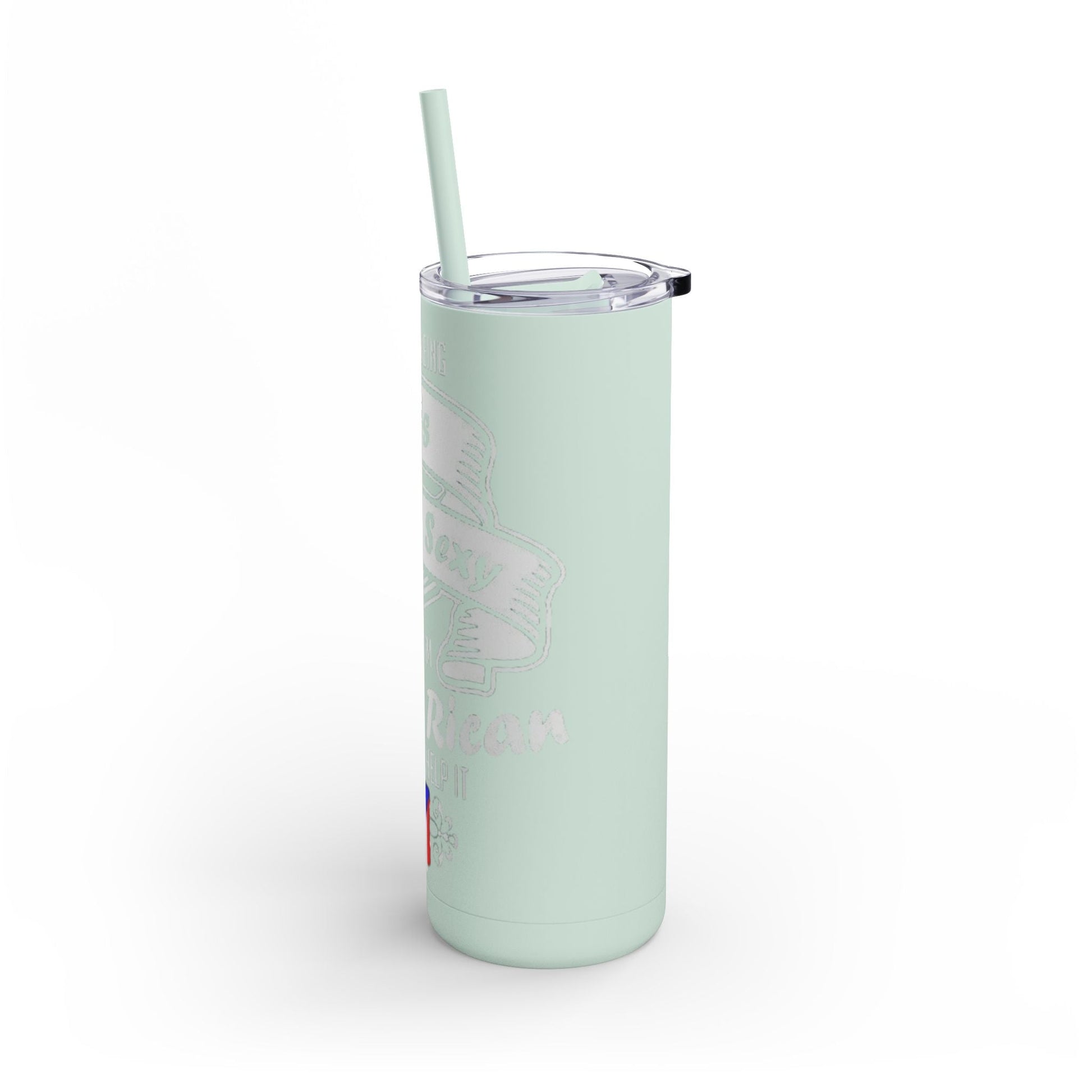Puerto Rican Pride Skinny Matte Tumbler, 20oz | Perfect Gift for Afro - Latinx, Birthday, BBQ, Celebration, Fun Drinkware - Metamorphosis Creations