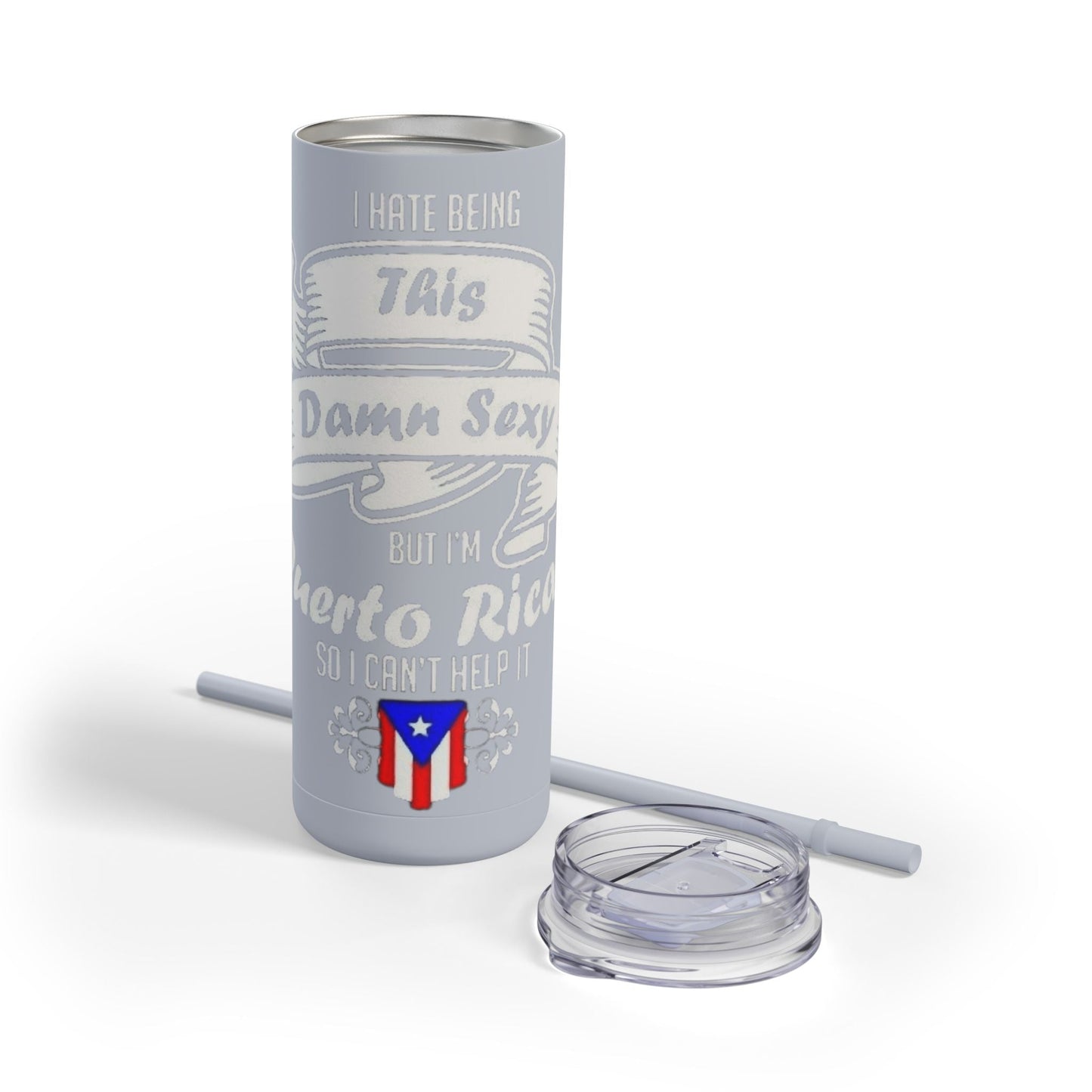 Puerto Rican Pride Skinny Matte Tumbler, 20oz | Perfect Gift for Afro - Latinx, Birthday, BBQ, Celebration, Fun Drinkware - Metamorphosis Creations