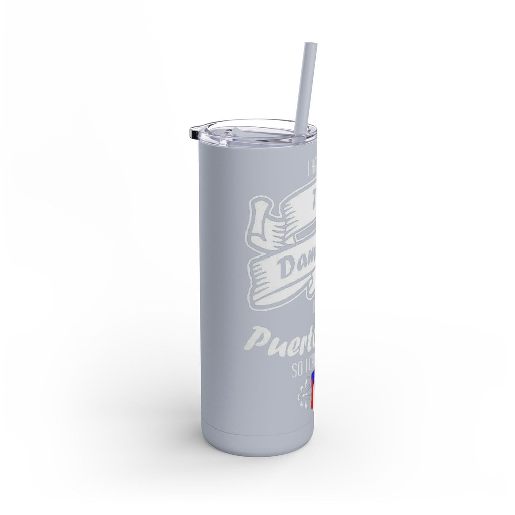 Puerto Rican Pride Skinny Matte Tumbler, 20oz | Perfect Gift for Afro - Latinx, Birthday, BBQ, Celebration, Fun Drinkware - Metamorphosis Creations